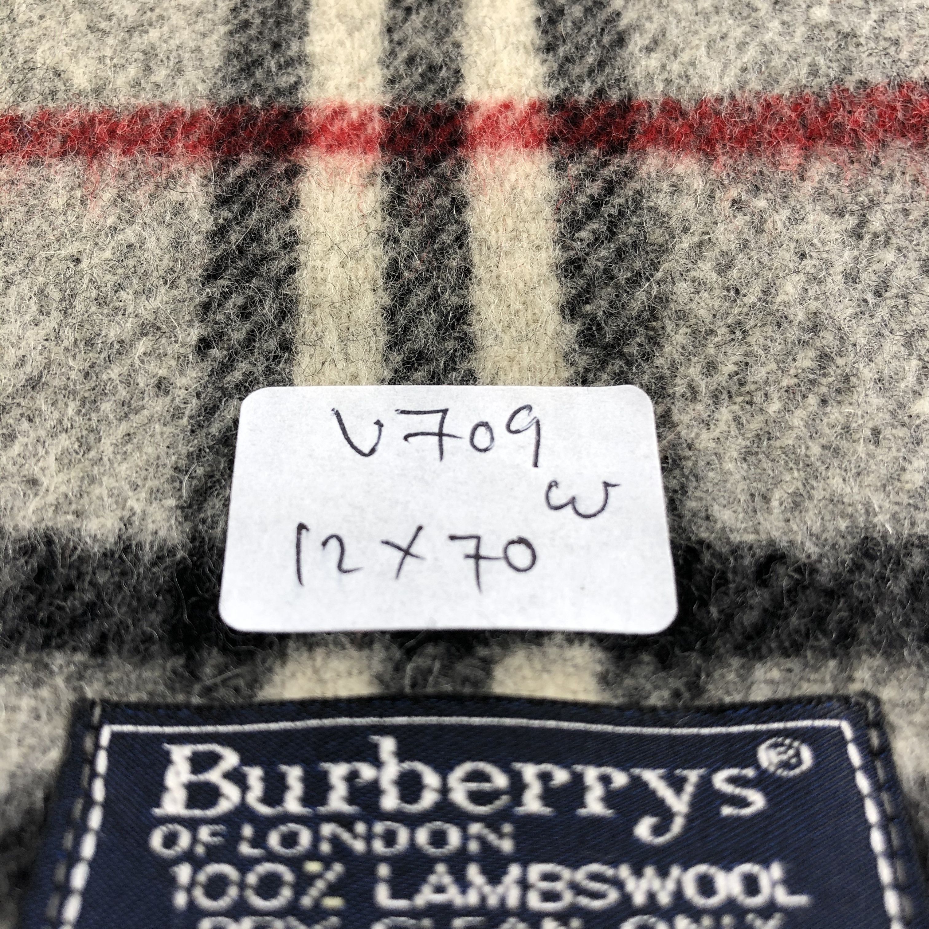 Burberry Burberrys Nova Check Grey Wool Scarf Muffler V709 Size ONE SIZE - 6 Thumbnail