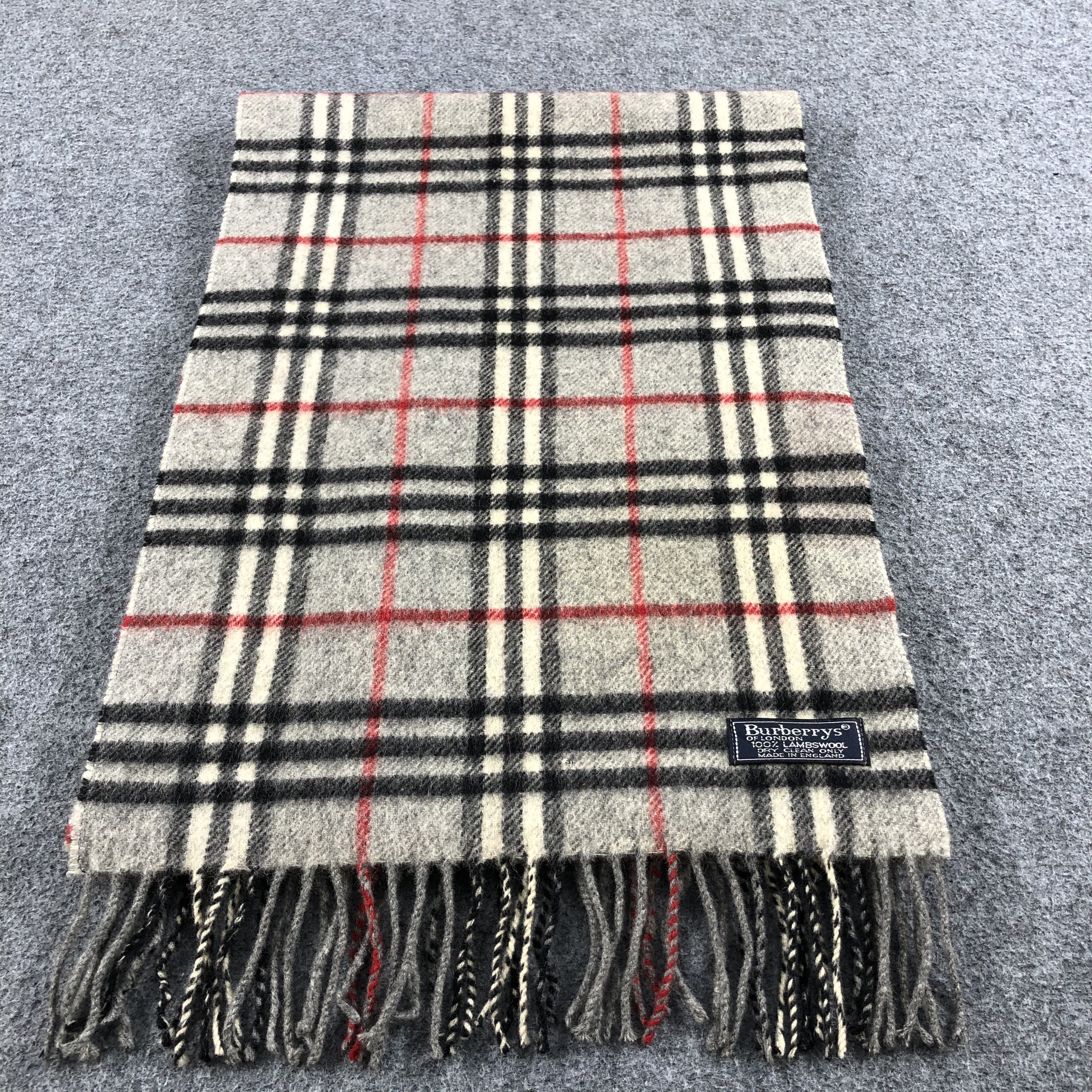 Burberry Burberrys Nova Check Grey Wool Scarf Muffler V709 Size ONE SIZE - 3 Thumbnail