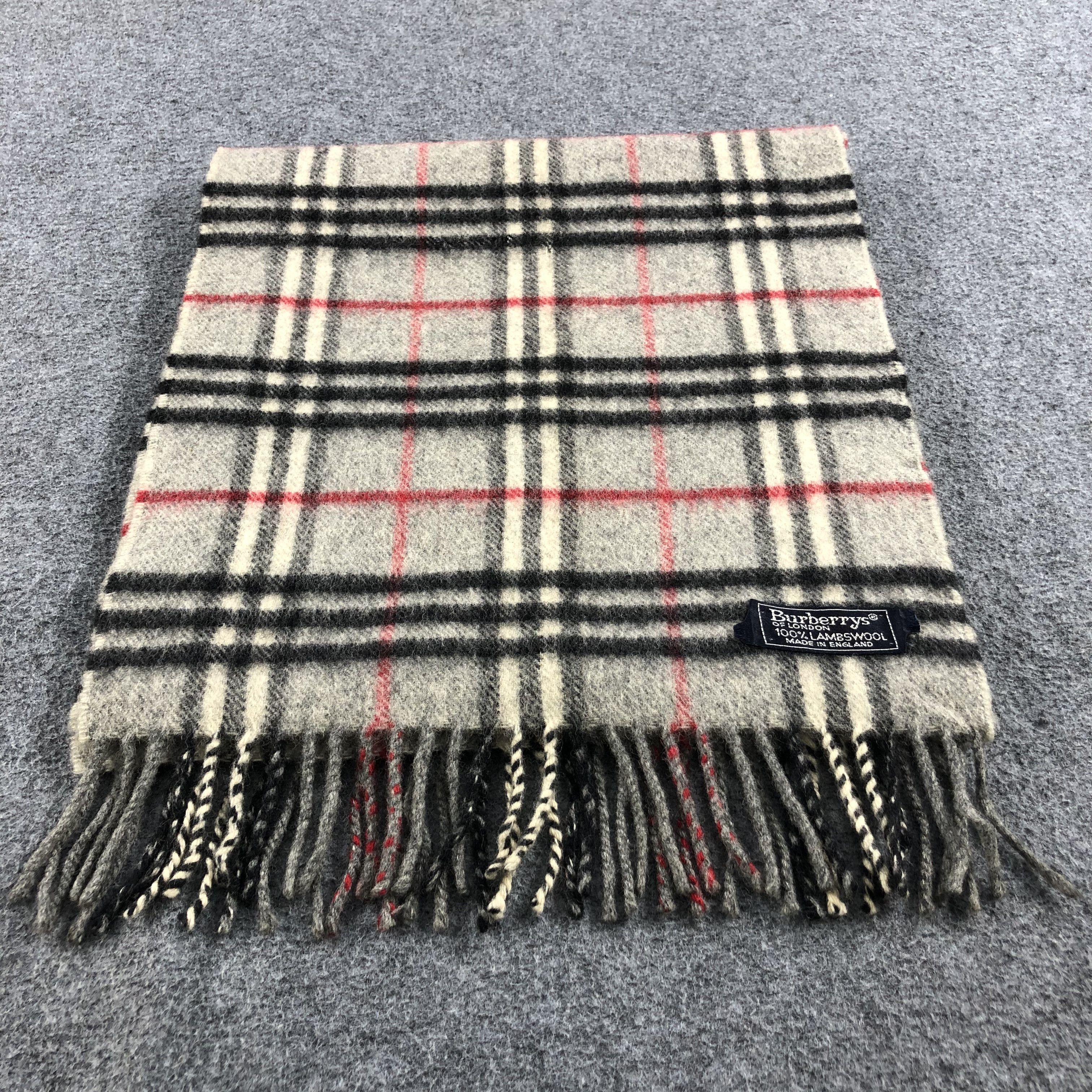 Burberry Burberrys Nova Check Grey Wool Scarf Muffler V660 Size ONE SIZE - 3 Thumbnail