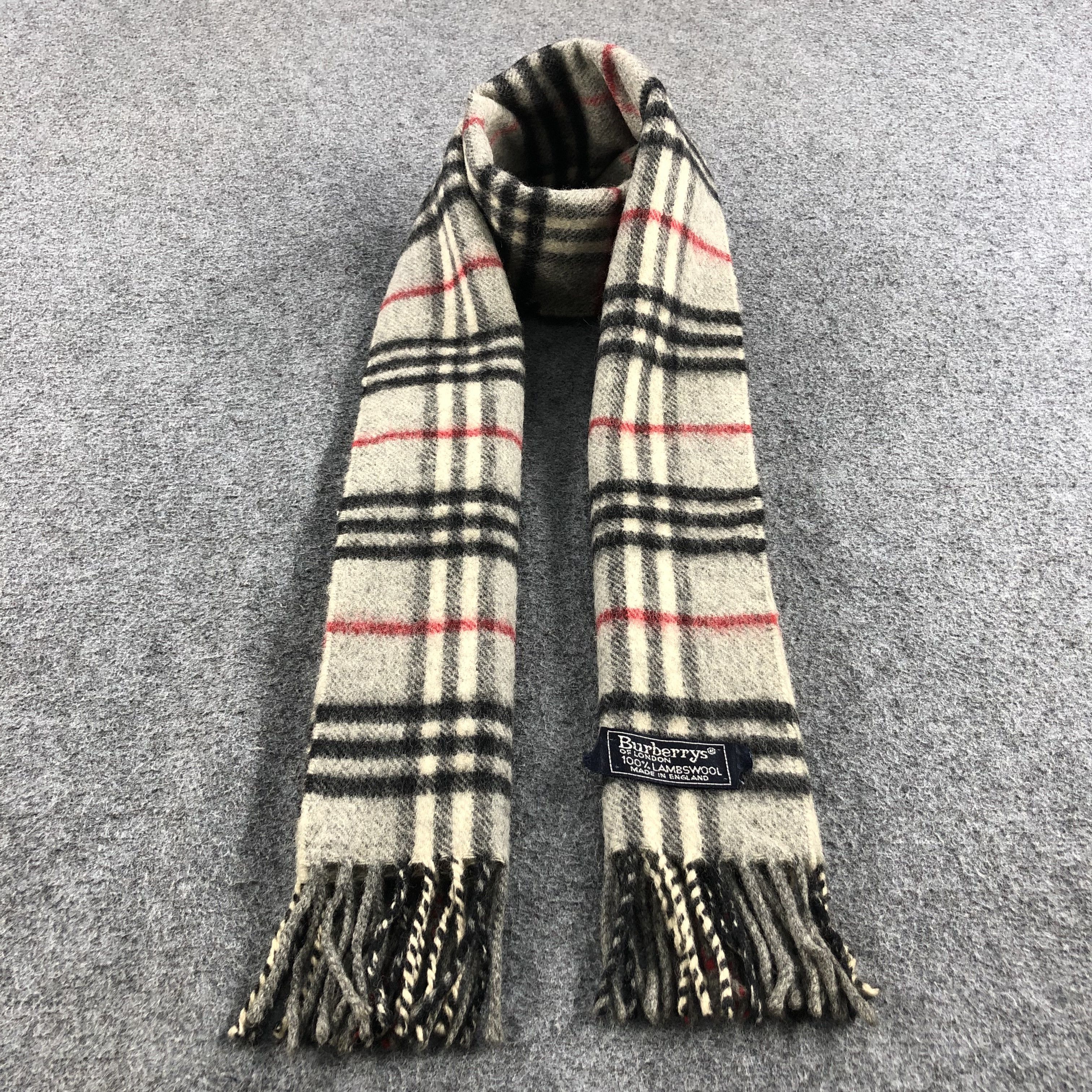 Burberry Burberrys Nova Check Grey Wool Scarf Muffler V660 Size ONE SIZE - 1 Thumbnail
