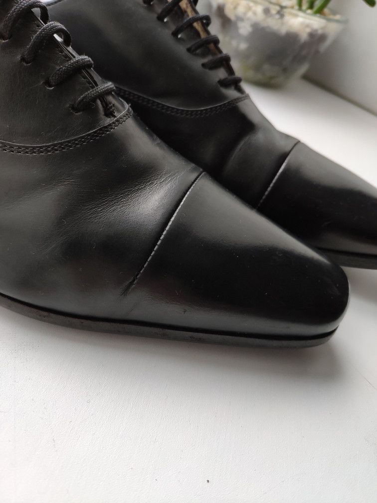 Premiata Stitched black derbies.Like Saint Laurent A1923 Poell Size US 7.5 / EU 40-41 - 3 Thumbnail