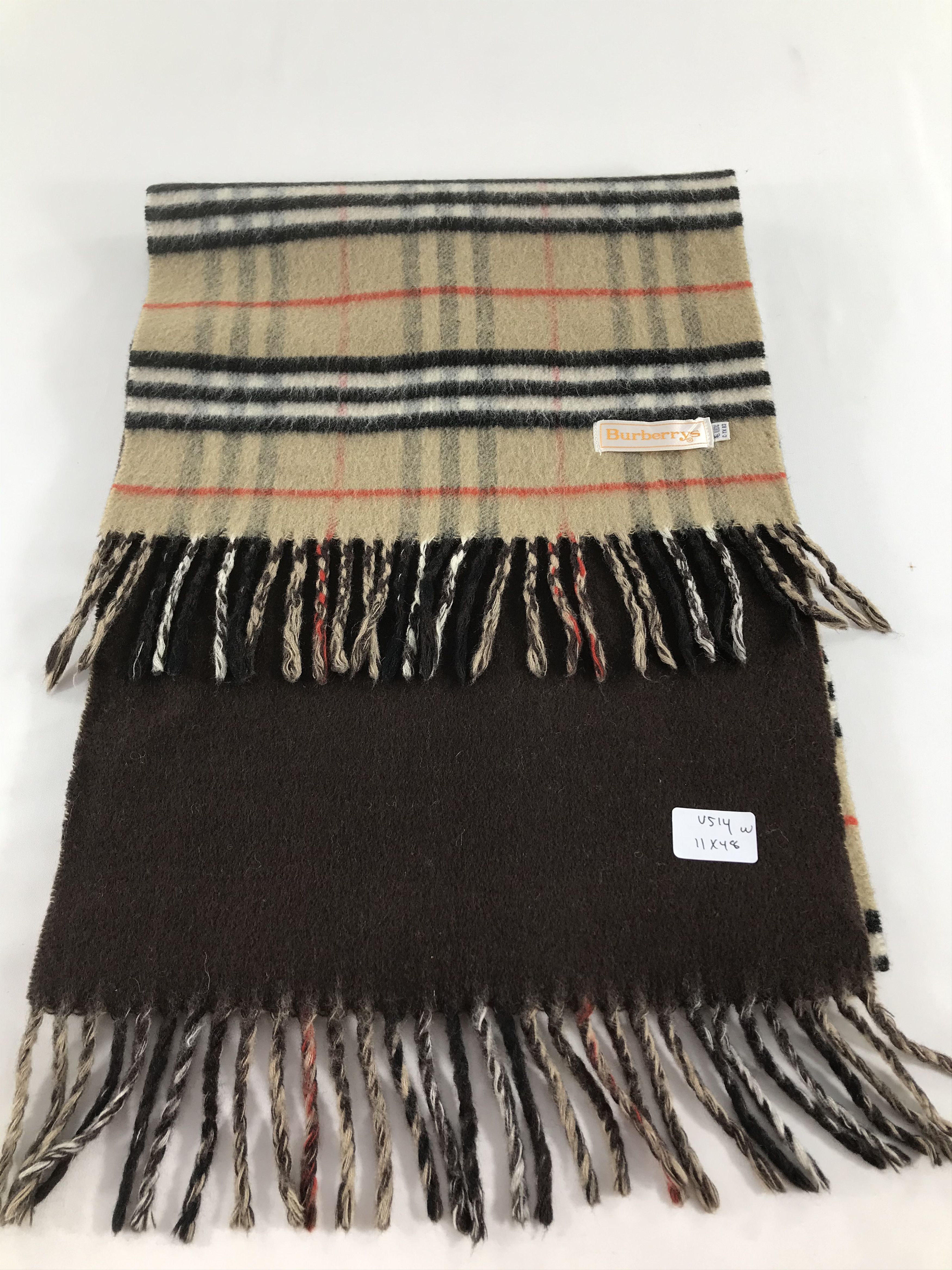 Burberry Burberrys Nova Check Tanned Wool Scarf Muffler V514 Size ONE SIZE - 7 Thumbnail