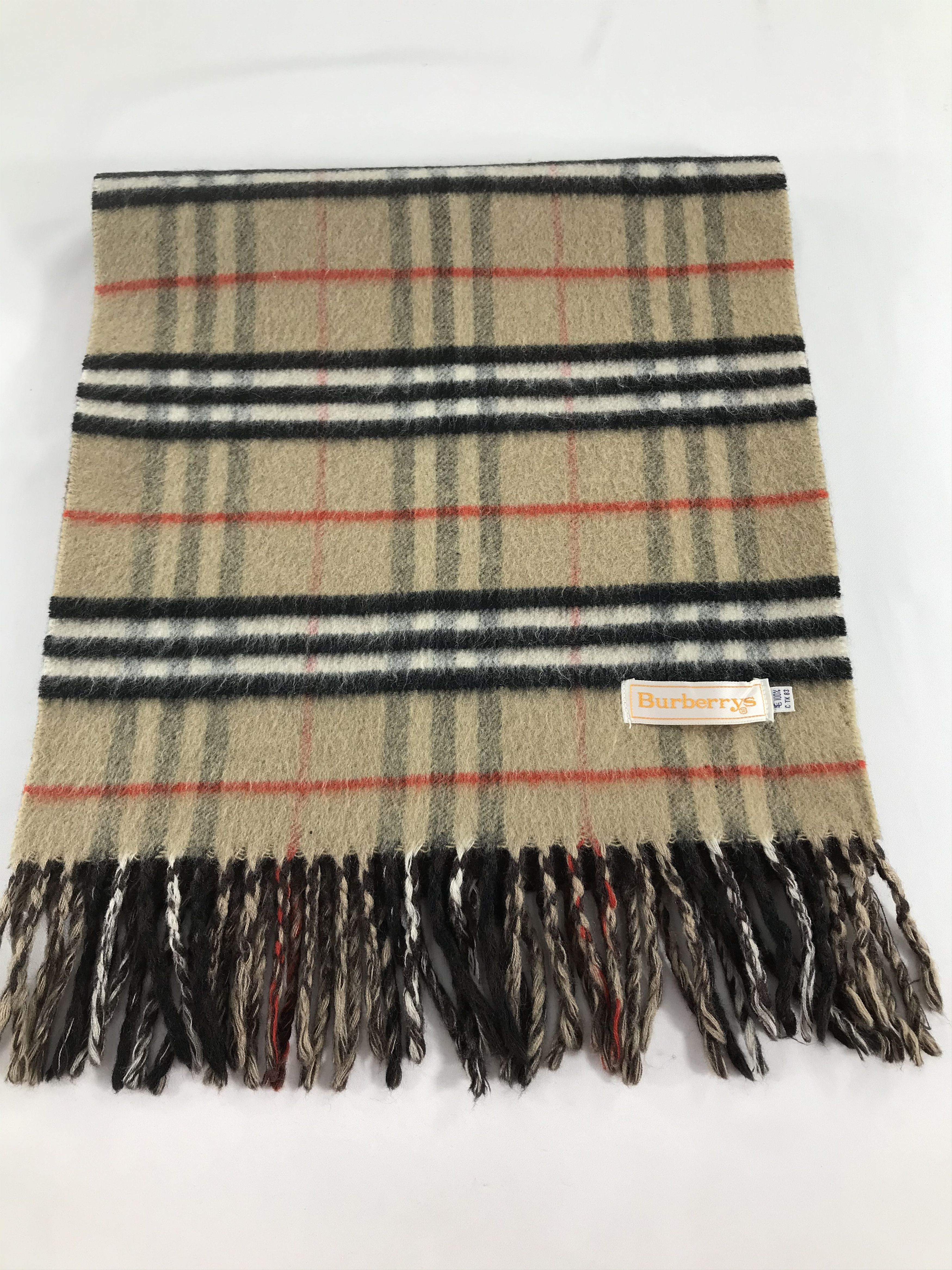 Burberry Burberrys Nova Check Tanned Wool Scarf Muffler V514 Size ONE SIZE - 2 Thumbnail