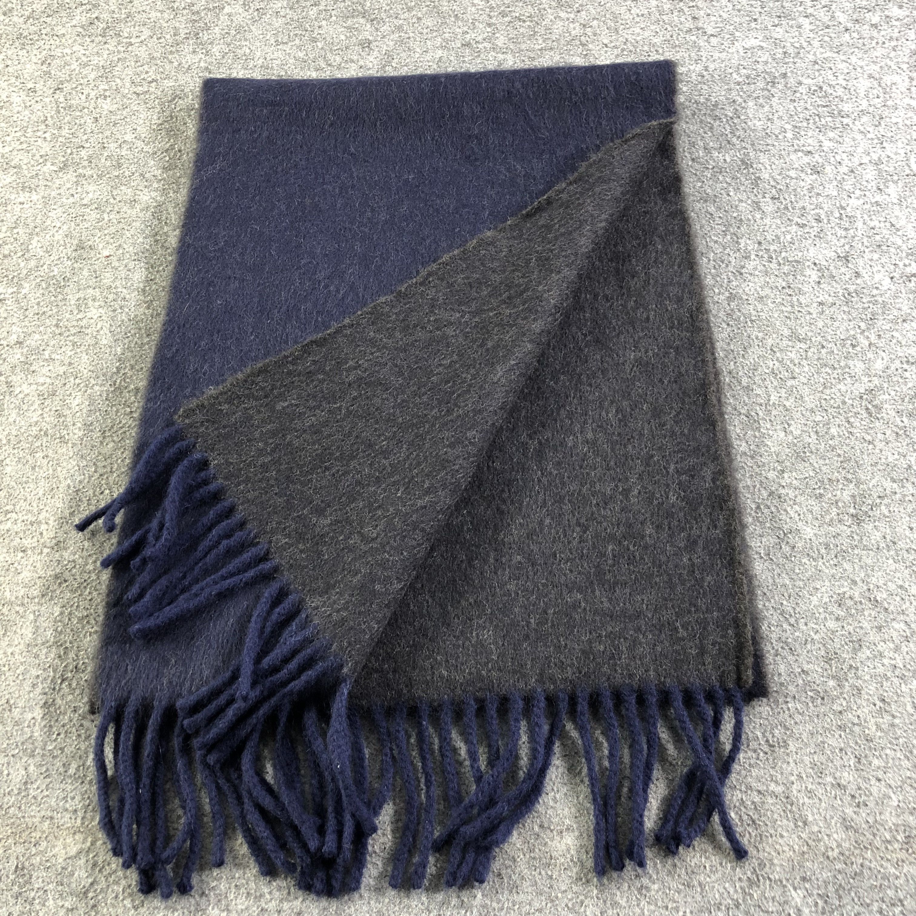 Drake's Drake's Navy Blue Wool Scarf Muffler V1334 Size ONE SIZE - 6 Thumbnail
