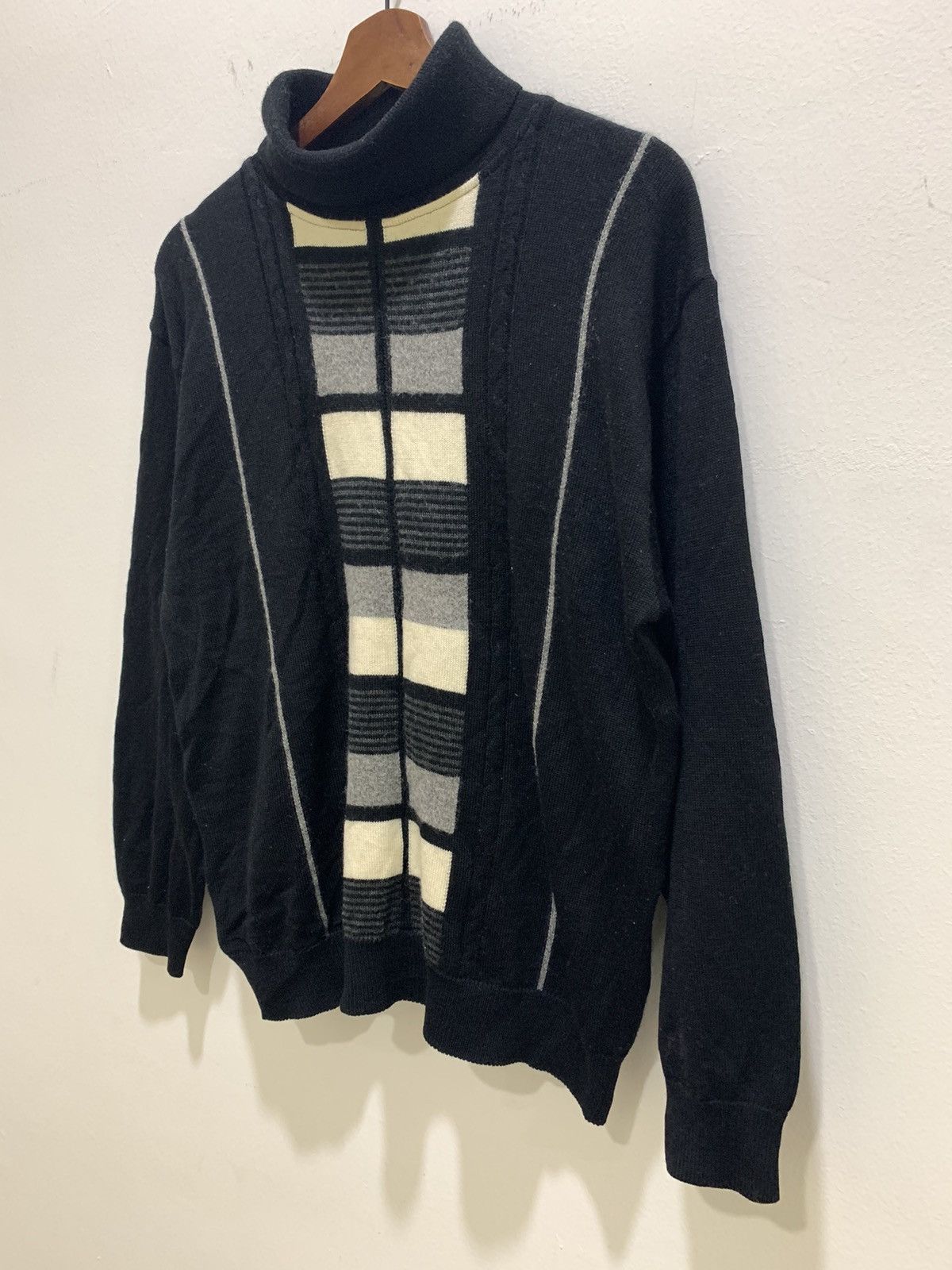 Aran Isles Knitwear × Designer SEPLASKA Window Intarsia Turtleneck Knitwear Jumper Sweater Size US M / EU 48-50 / 2 - 6 Thumbnail
