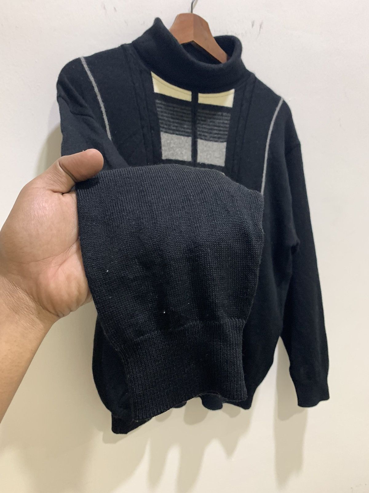 Aran Isles Knitwear × Designer SEPLASKA Window Intarsia Turtleneck Knitwear Jumper Sweater Size US M / EU 48-50 / 2 - 8 Thumbnail