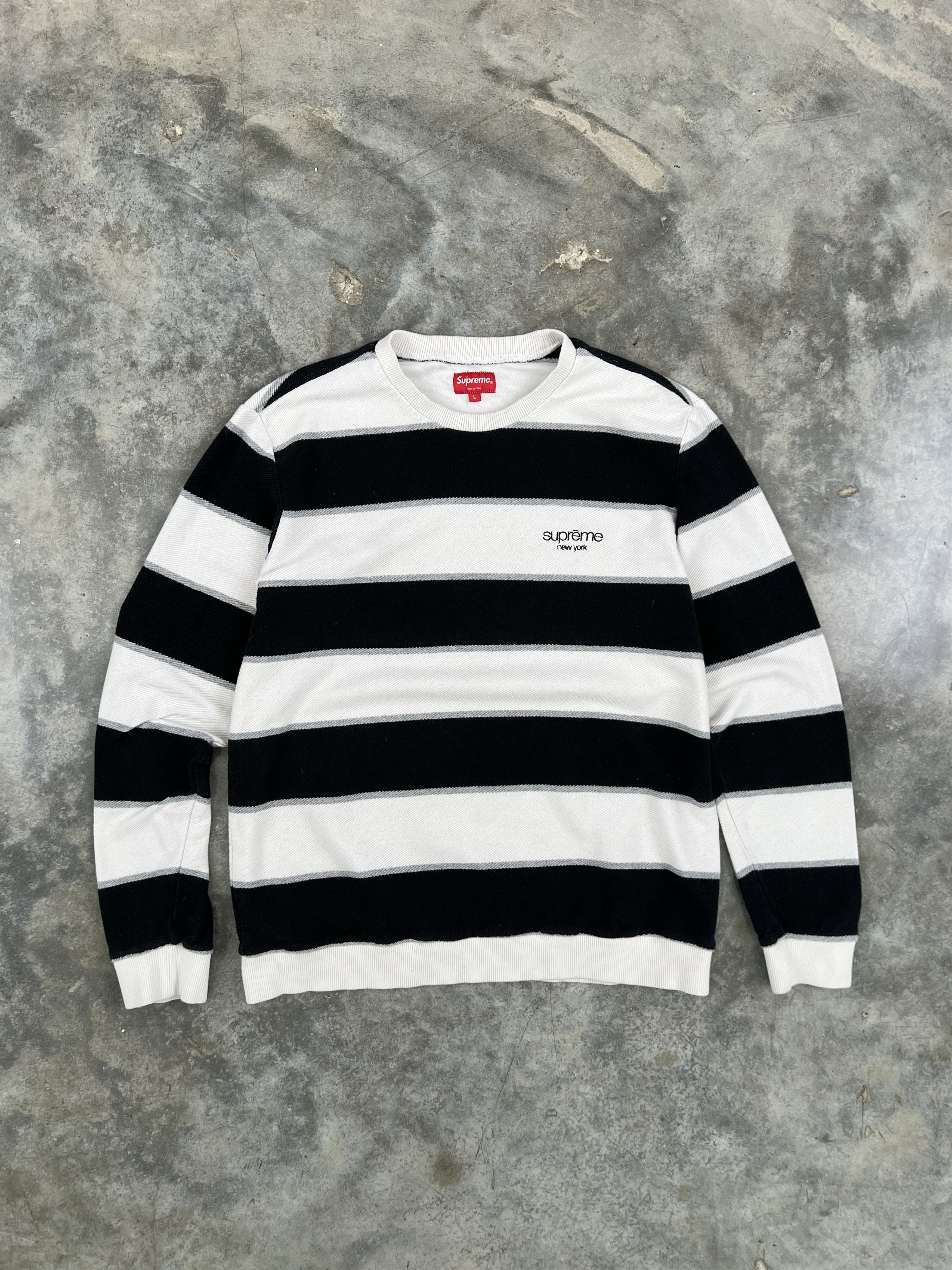 Supreme Supreme Long Sleeve Thermal Knit Striped Tee Large Ny Grailed