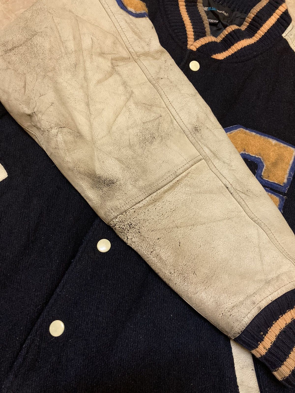 Japanese Brand The Blue Bear Leather Arm Varsity Jacket Size US M / EU 48-50 / 2 - 7 Thumbnail