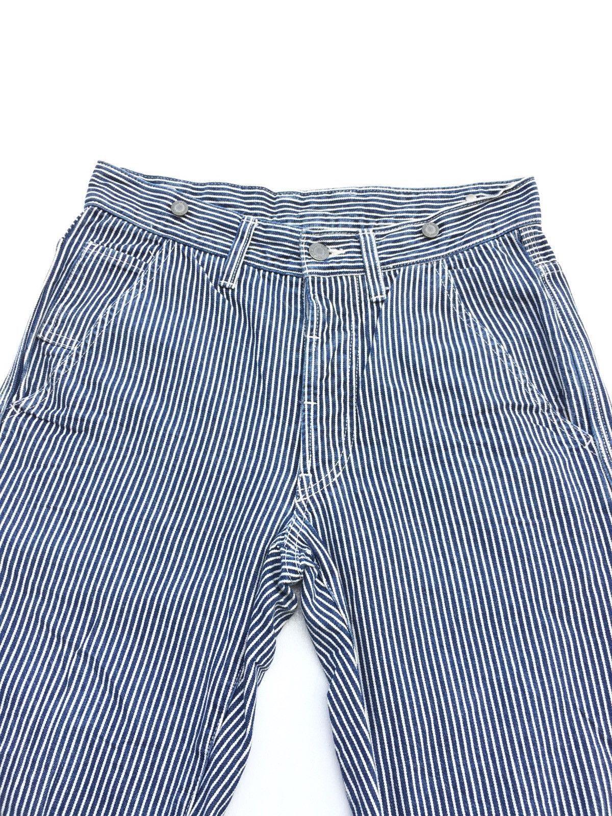 Japanese Brand Baggy Jeans Made in Japan Carpenter Pinstripe Jeans Size US 29 - 5 Thumbnail