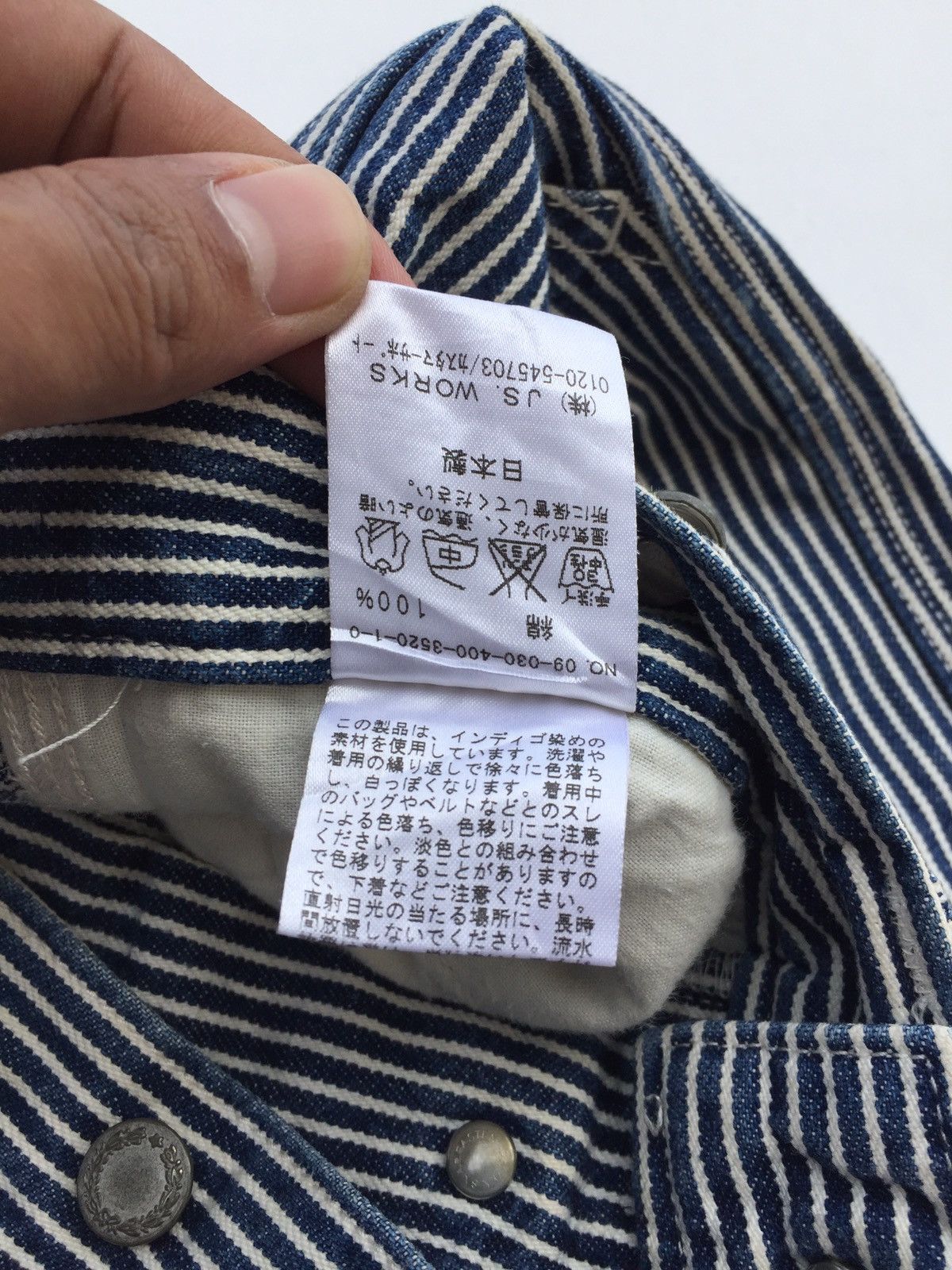 Japanese Brand Baggy Jeans Made in Japan Carpenter Pinstripe Jeans Size US 29 - 3 Thumbnail