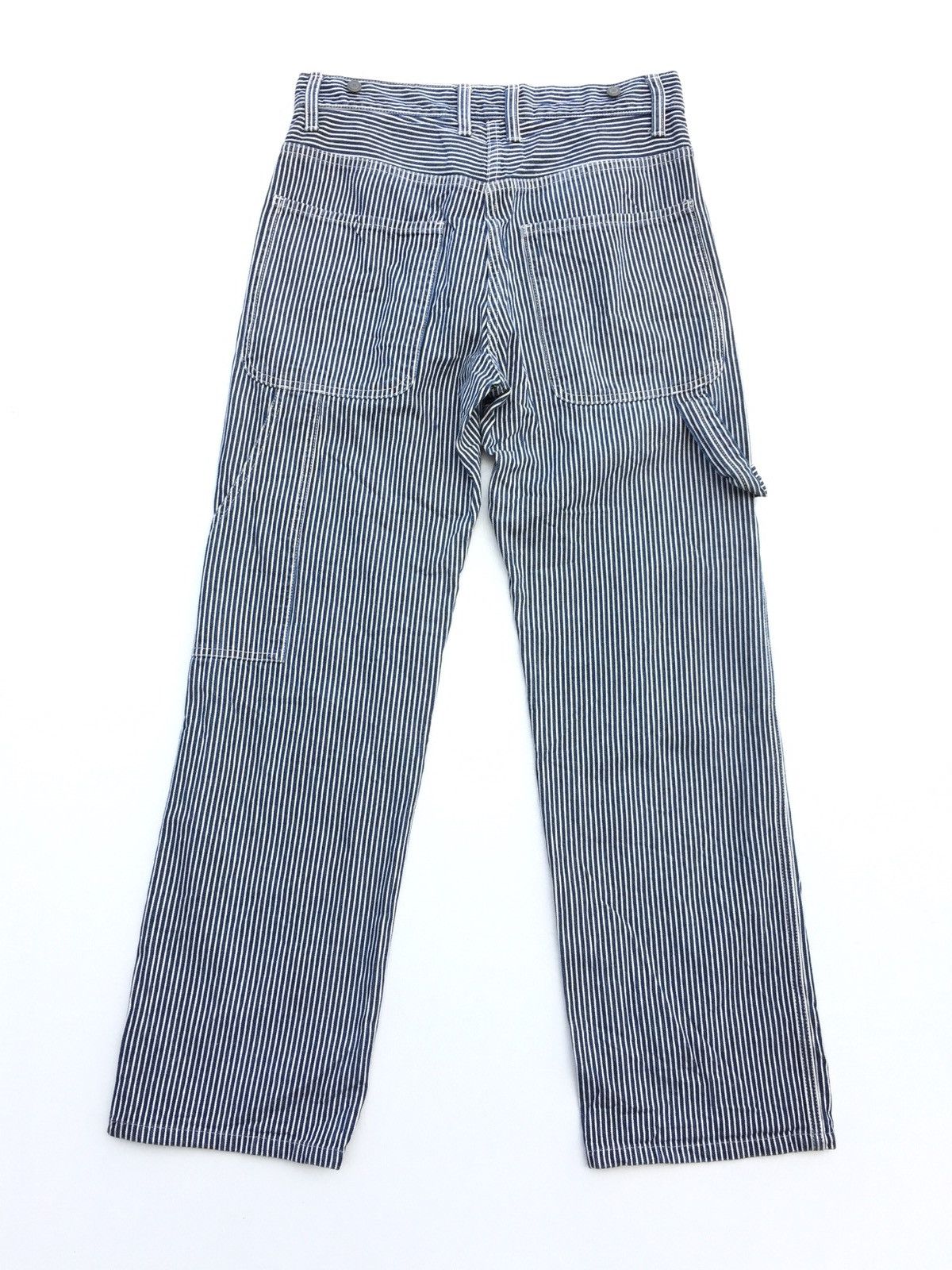 Japanese Brand Baggy Jeans Made in Japan Carpenter Pinstripe Jeans Size US 29 - 1 Thumbnail