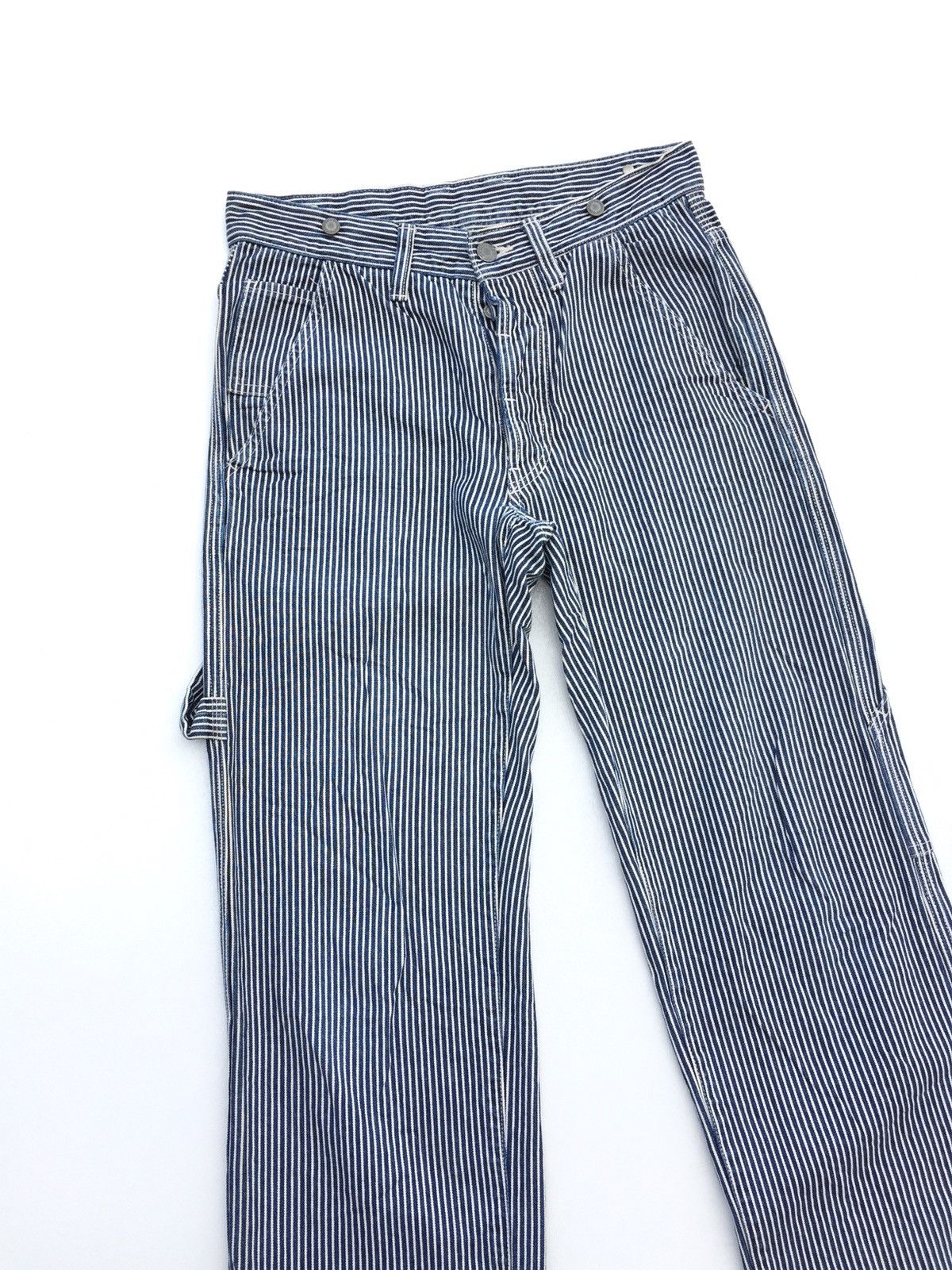 Japanese Brand Baggy Jeans Made in Japan Carpenter Pinstripe Jeans Size US 29 - 6 Thumbnail