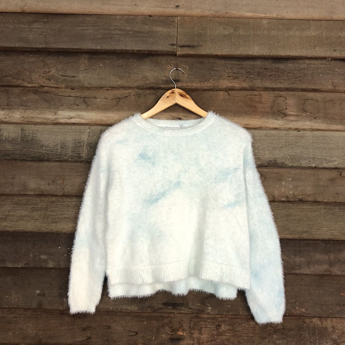Bershka × Homespun Knitwear × Japanese Brand Bershka Light Blue Mohair fur shag shaggy Knitwear #c1051 Size US M / EU 48-50 / 2 - 1 Thumbnail