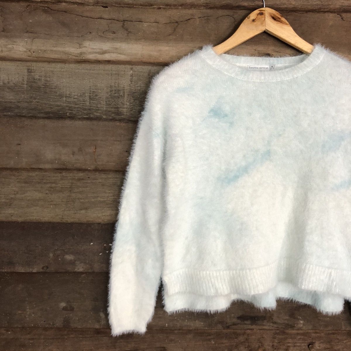 Bershka × Homespun Knitwear × Japanese Brand Bershka Light Blue Mohair fur shag shaggy Knitwear #c1051 Size US M / EU 48-50 / 2 - 7 Thumbnail