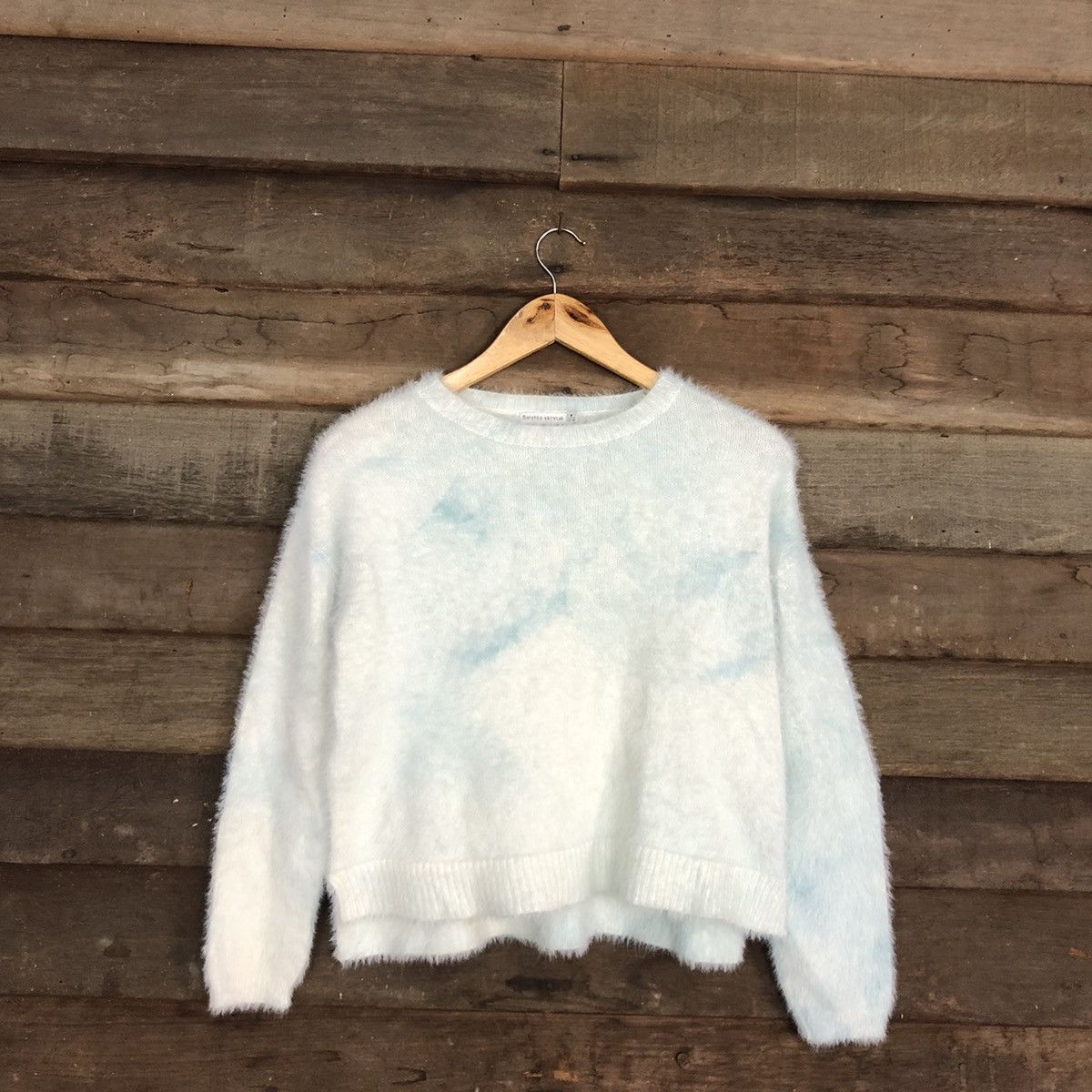 Bershka × Homespun Knitwear × Japanese Brand Bershka Light Blue Mohair fur shag shaggy Knitwear #c1051 Size US M / EU 48-50 / 2 - 3 Thumbnail