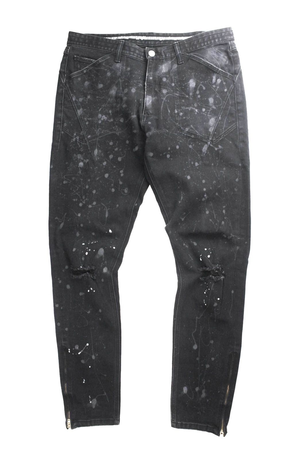 image of Number N Ine N(N) Painter Splash Denim in Black, Men's (Size 33)