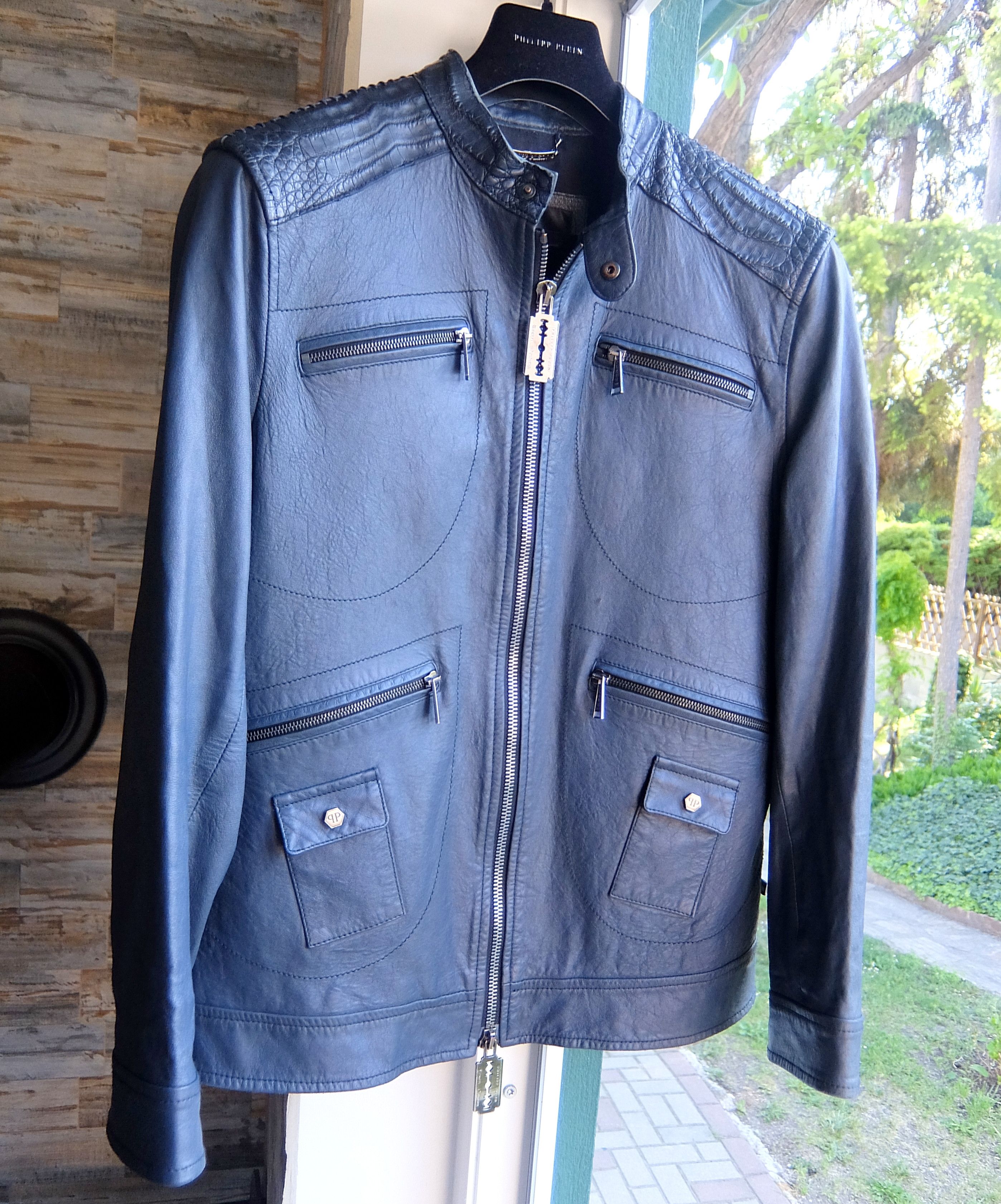 Philipp Plein Philipp Plein Croco Jacket XL blue crocodile leather Size US XL / EU 56 / 4 - 14 Thumbnail
