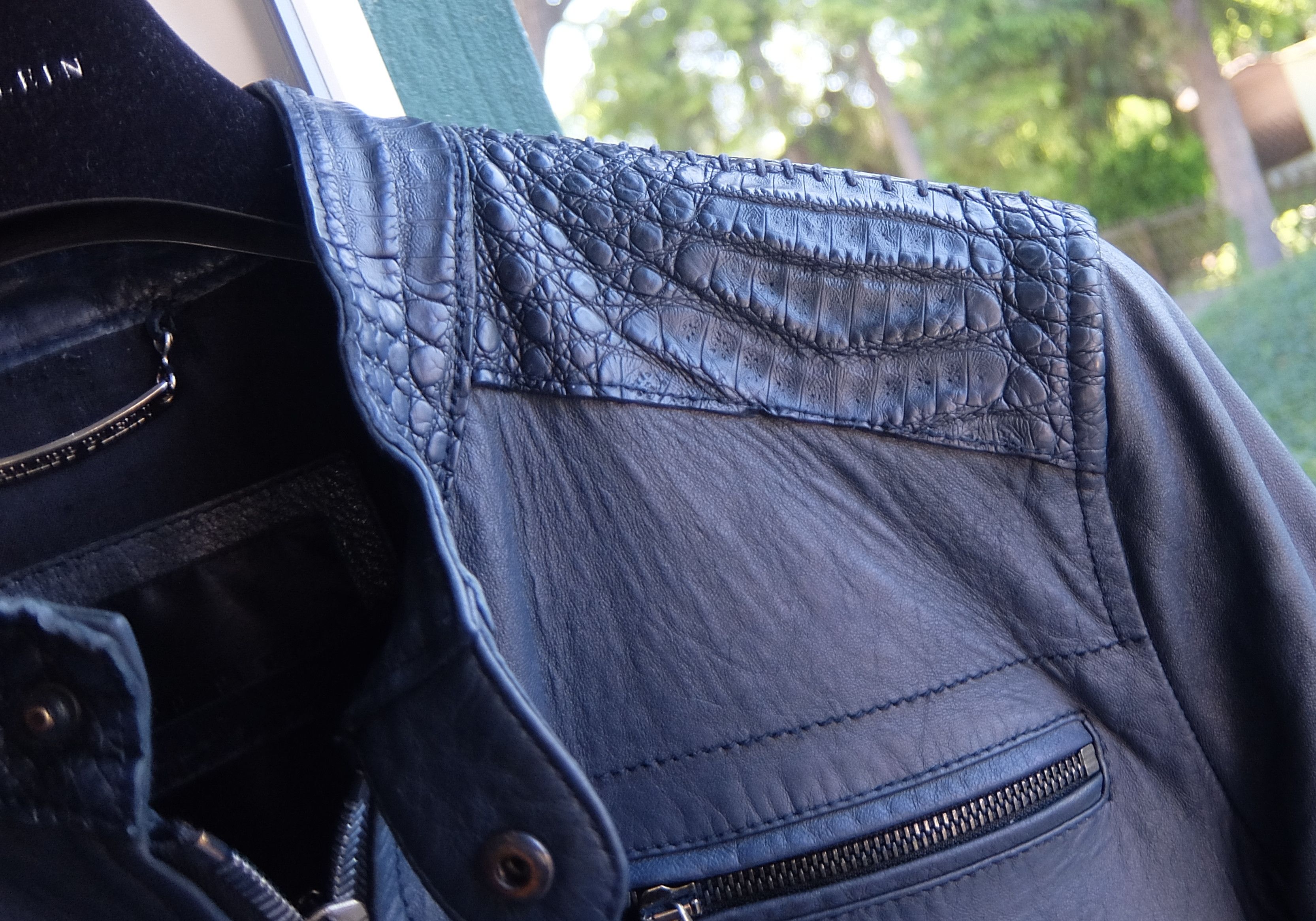 Philipp Plein Philipp Plein Croco Jacket XL blue crocodile leather Size US XL / EU 56 / 4 - 12 Thumbnail