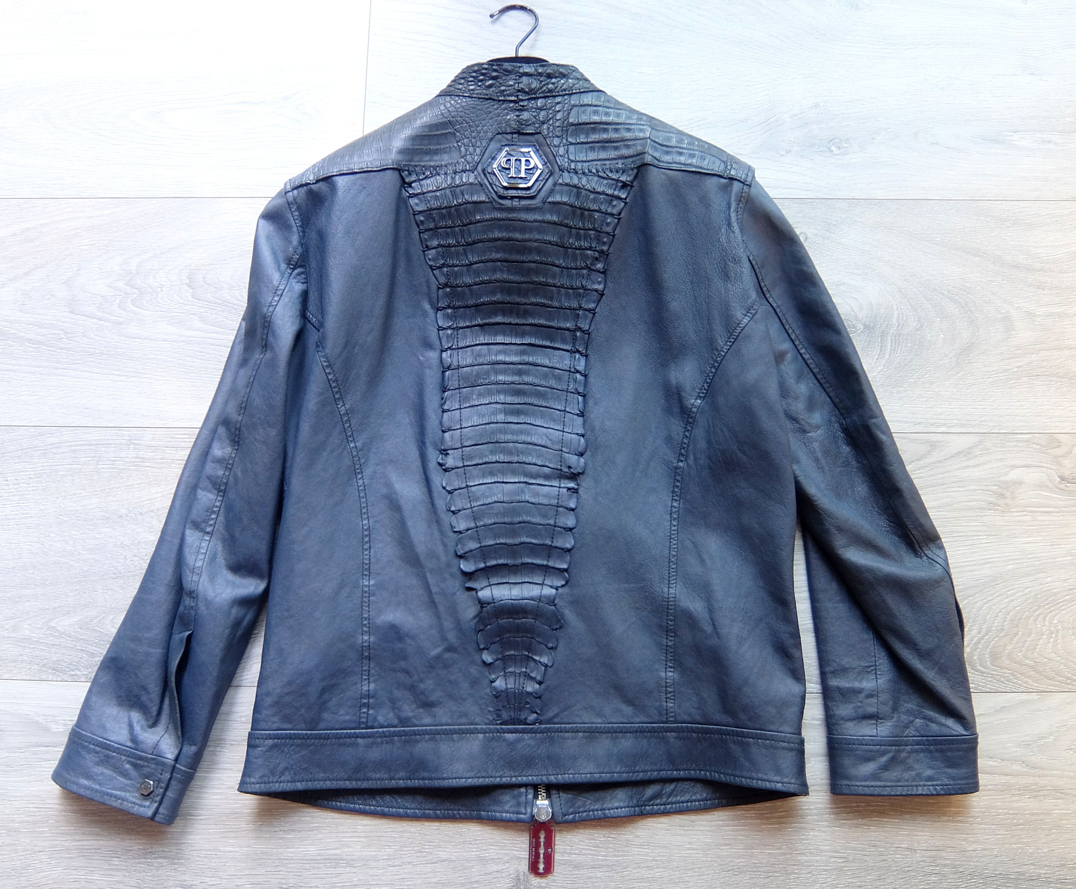 Philipp Plein Philipp Plein Croco Jacket XL blue crocodile leather Size US XL / EU 56 / 4 - 5 Thumbnail