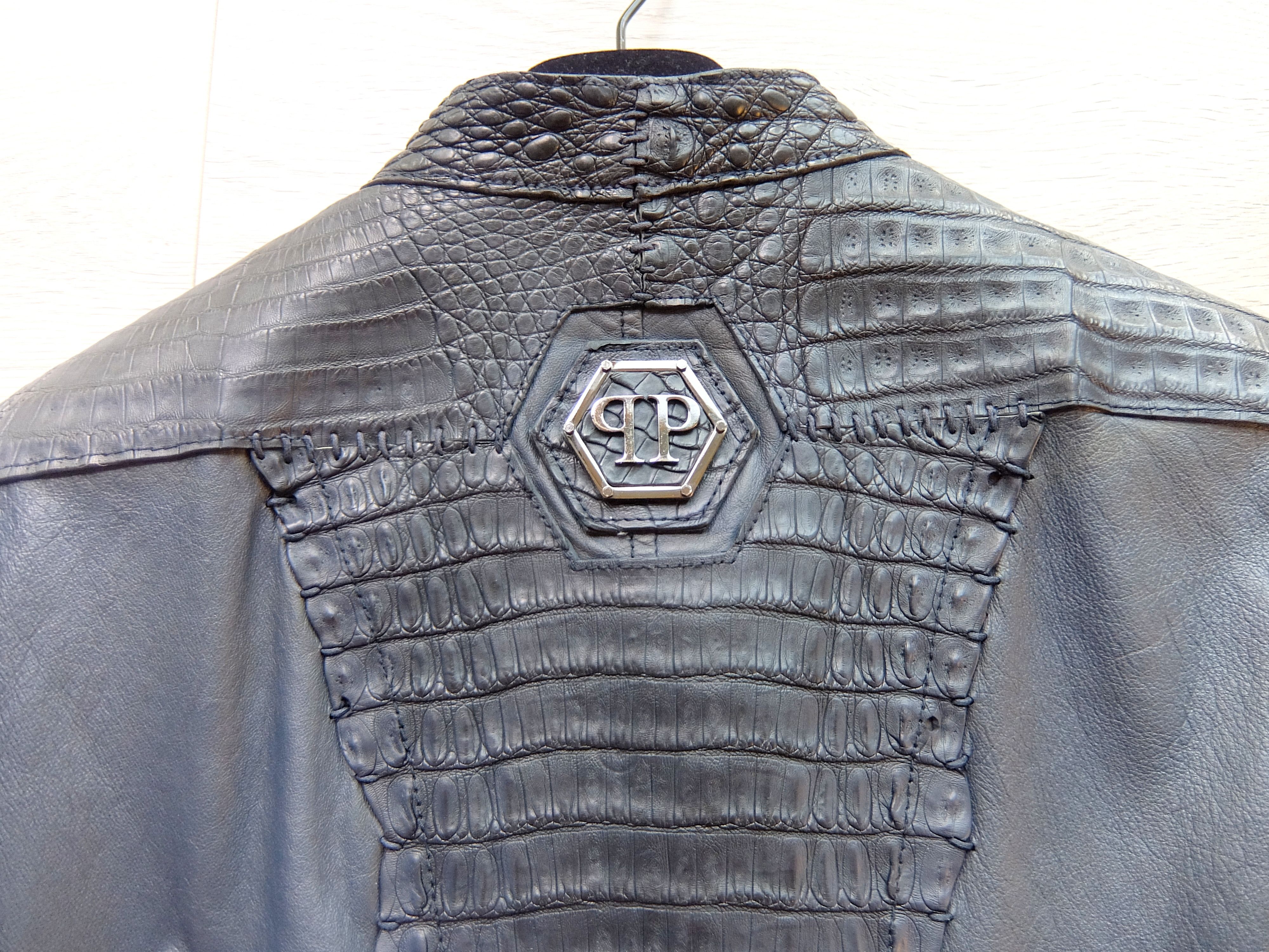 Philipp Plein Philipp Plein Croco Jacket XL blue crocodile leather Size US XL / EU 56 / 4 - 9 Thumbnail