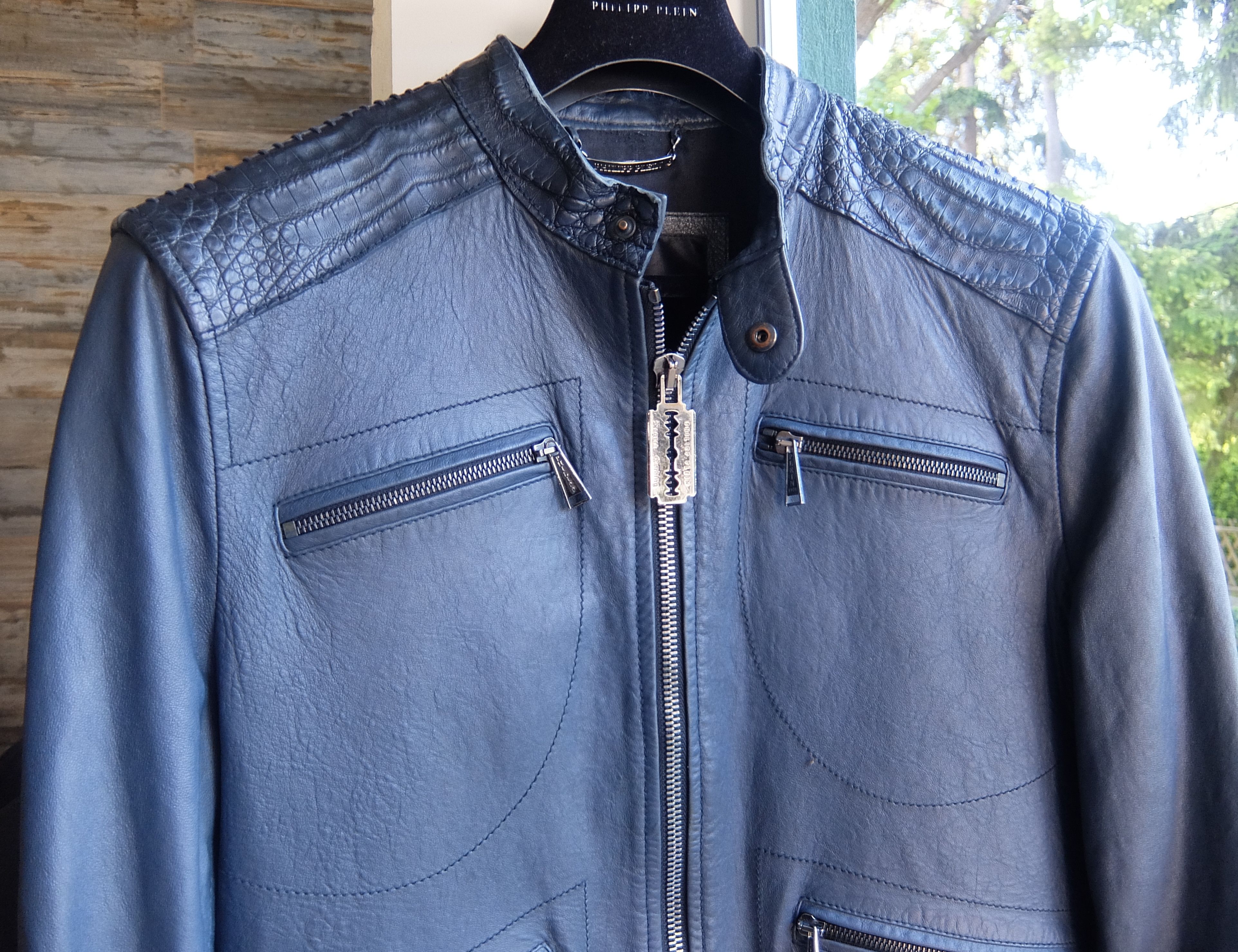 Philipp Plein Philipp Plein Croco Jacket XL blue crocodile leather Size US XL / EU 56 / 4 - 10 Thumbnail