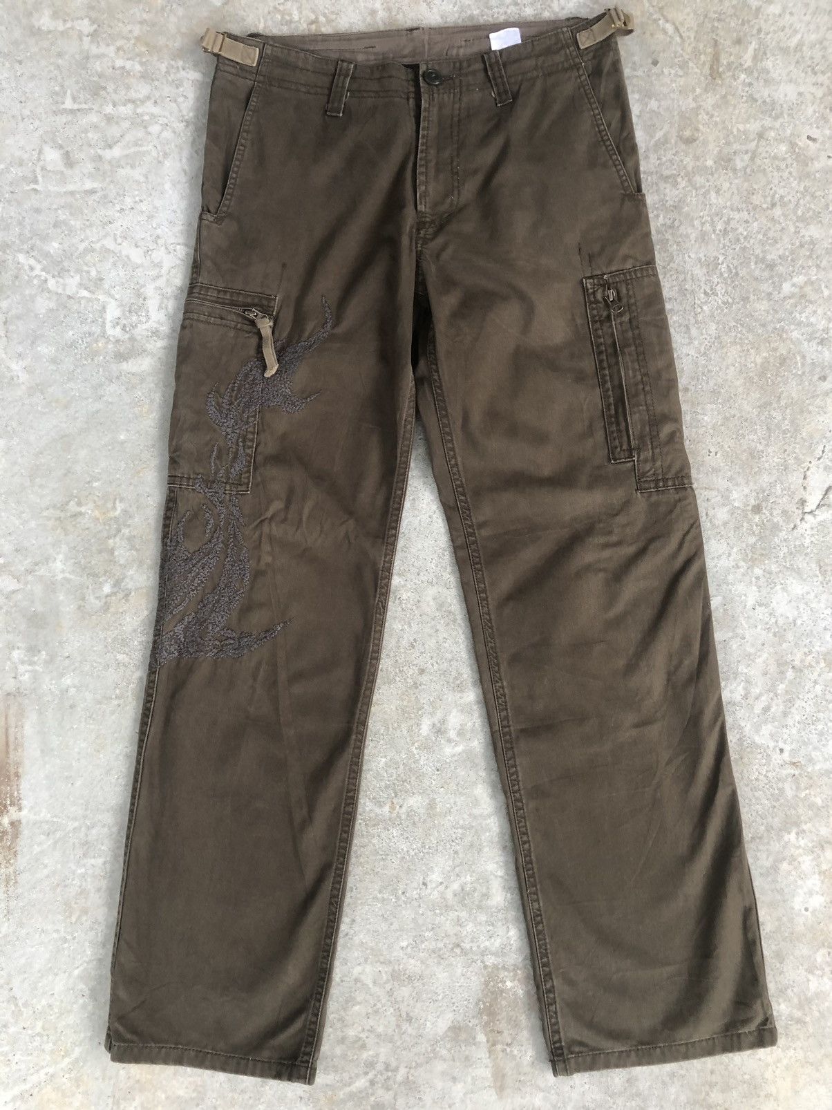 Seditionaries 291295=HOMME Embroidered Cargo Pants Tactical Multipocket Size US 33 - 1 Thumbnail