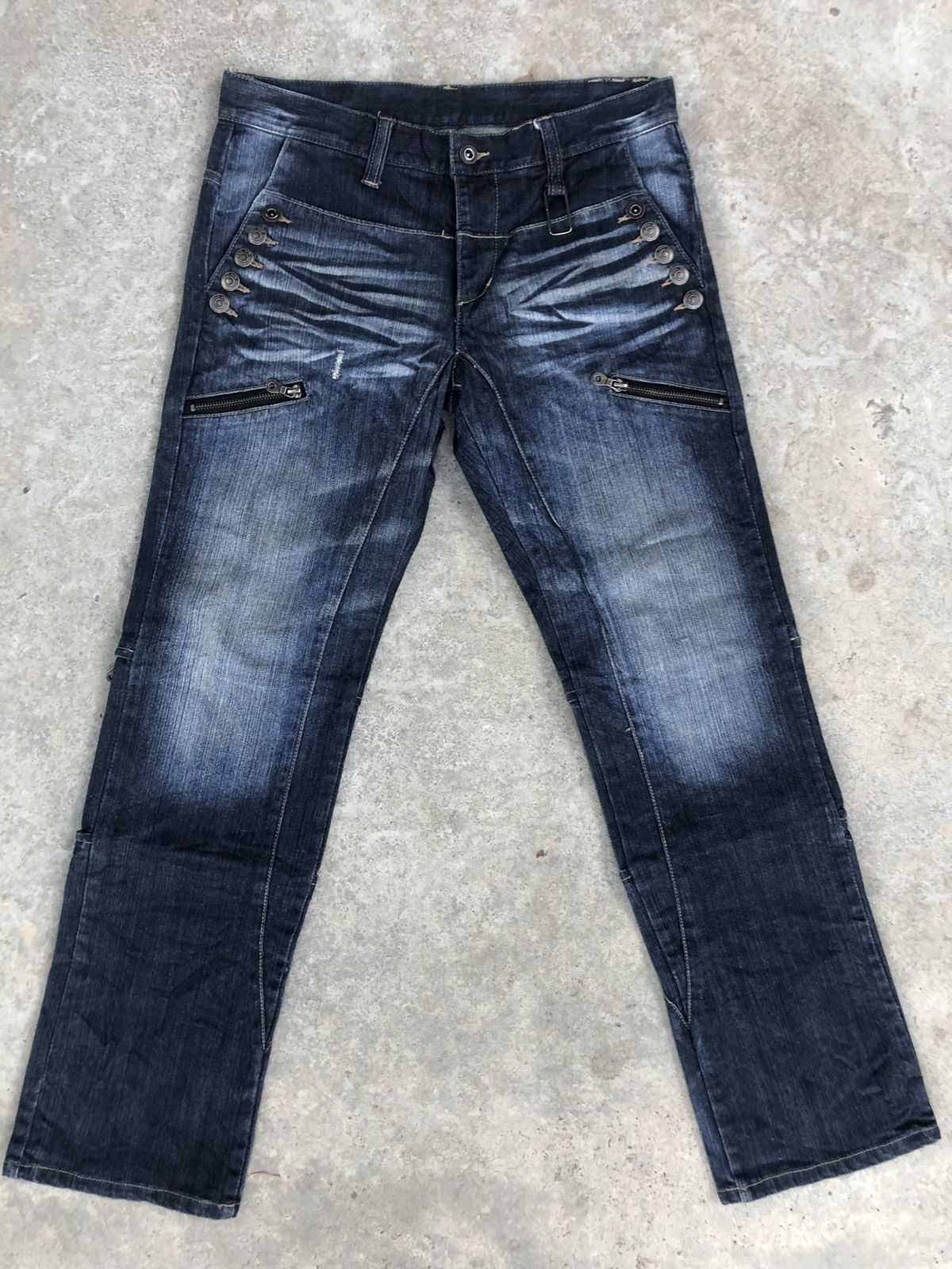 PPFM PPFM Distressed Denim Punk Style Size US 32 / EU 48 - 1 Thumbnail