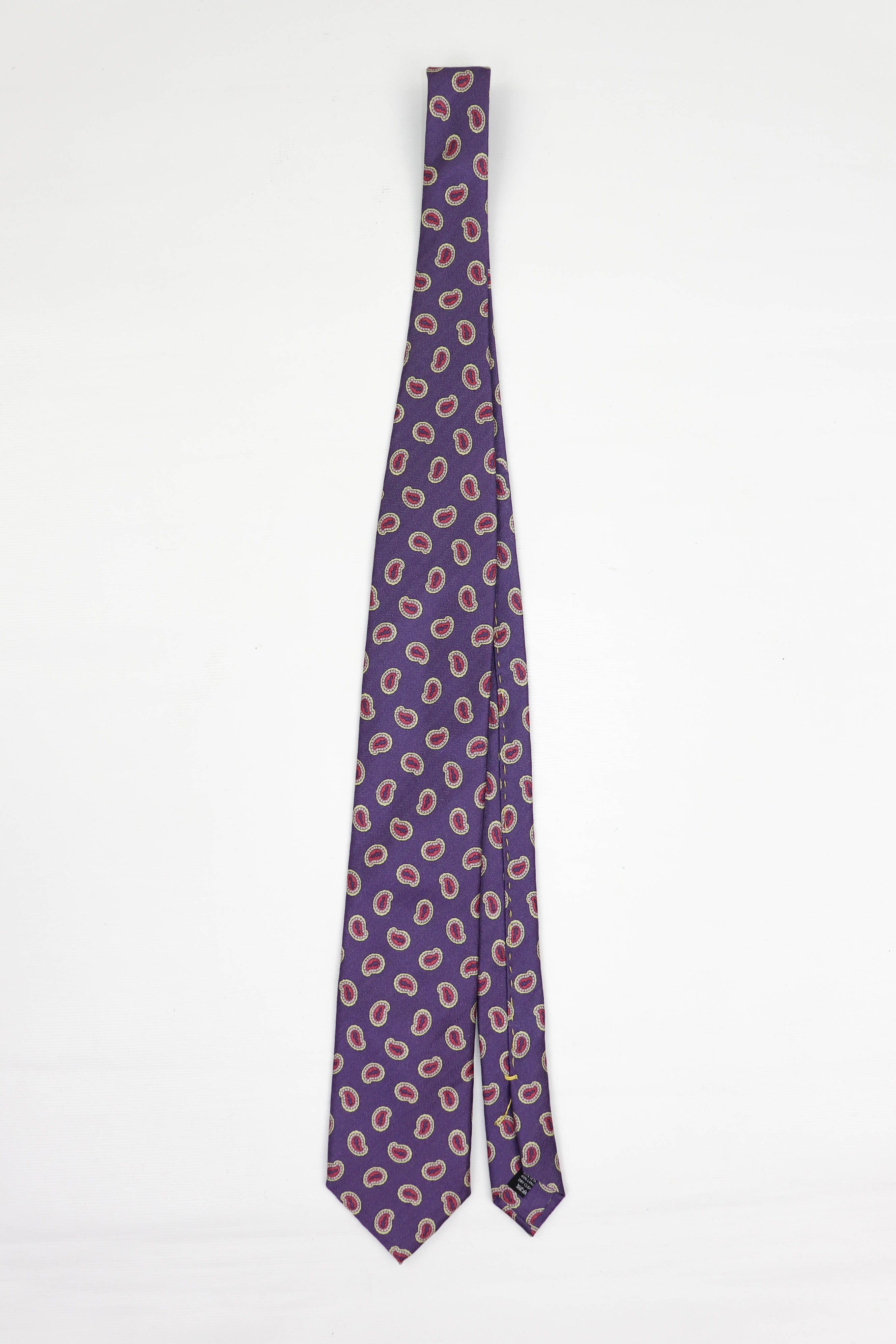 Pal Zileri Pal Zileri Sartoriale Vintage Paisley Purple Silk/Wool Tie Size ONE SIZE - 2 Thumbnail