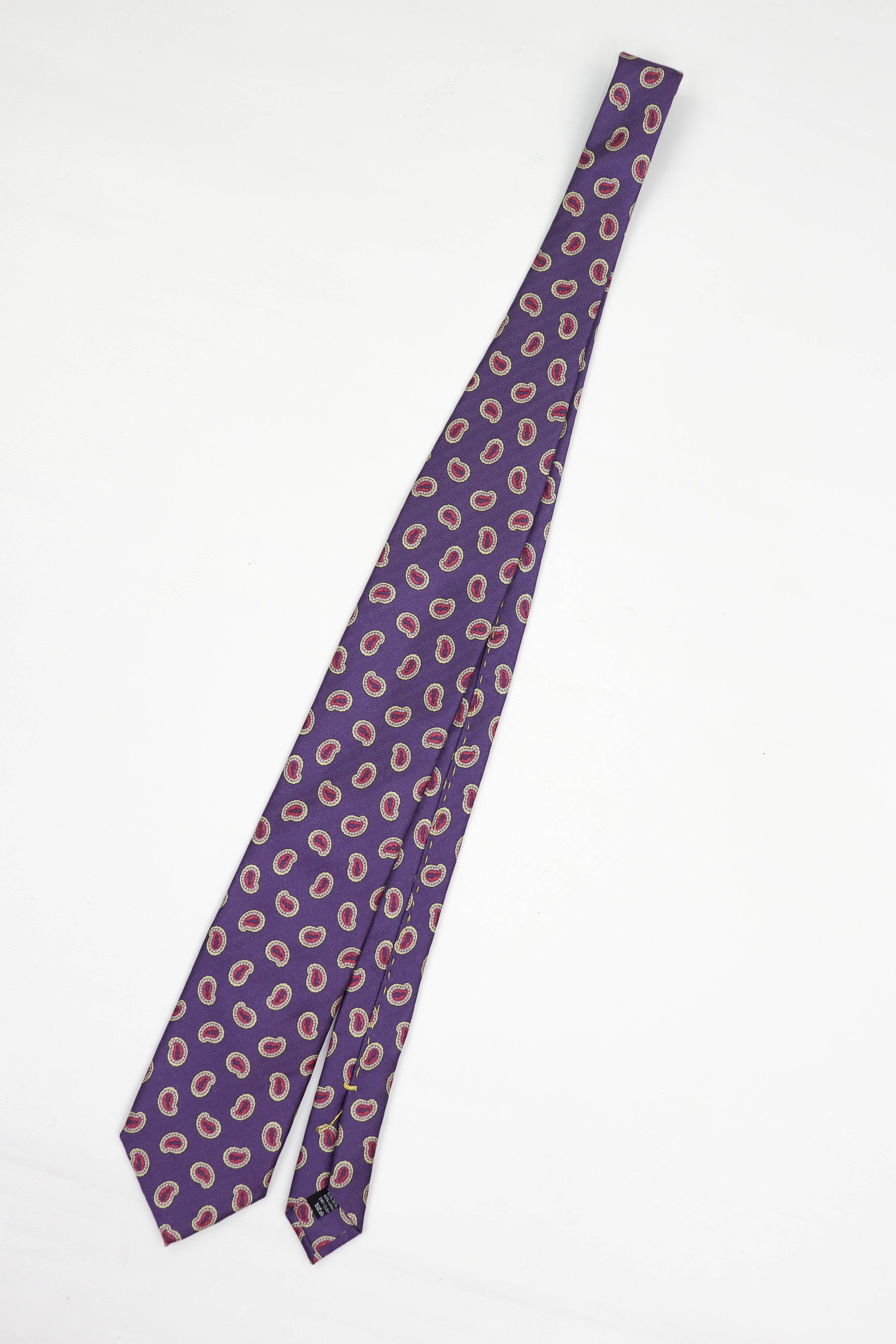 Pal Zileri Pal Zileri Sartoriale Vintage Paisley Purple Silk/Wool Tie Size ONE SIZE - 4 Thumbnail