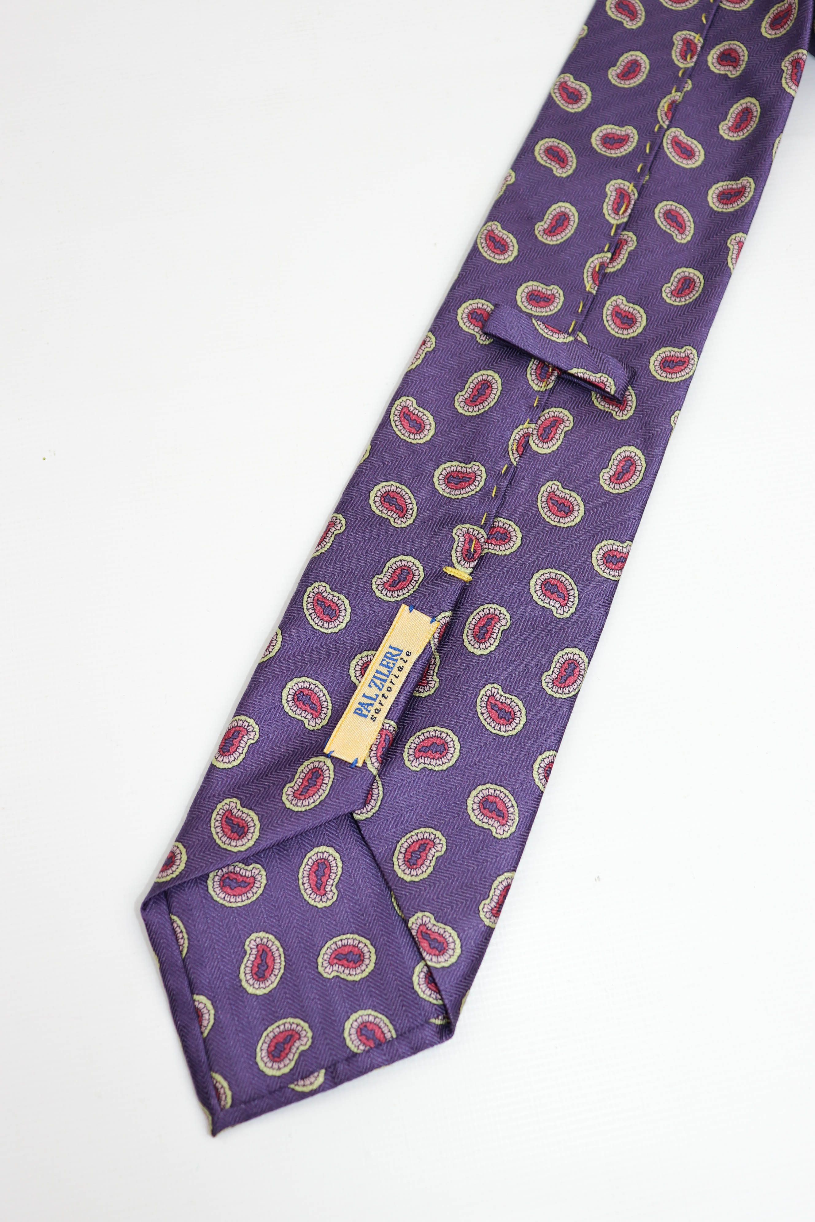 Pal Zileri Pal Zileri Sartoriale Vintage Paisley Purple Silk/Wool Tie Size ONE SIZE - 5 Thumbnail