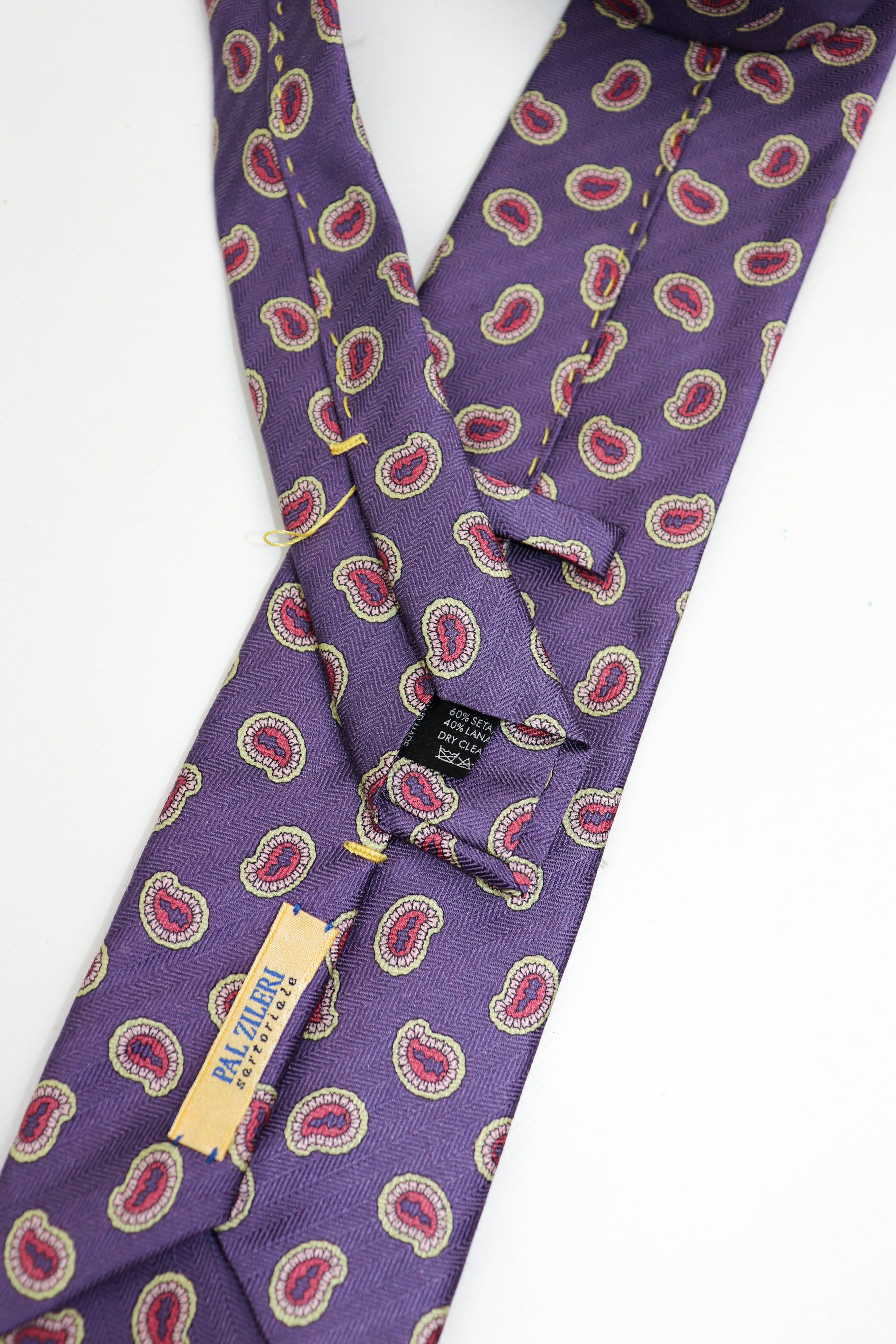 Pal Zileri Pal Zileri Sartoriale Vintage Paisley Purple Silk/Wool Tie Size ONE SIZE - 6 Thumbnail