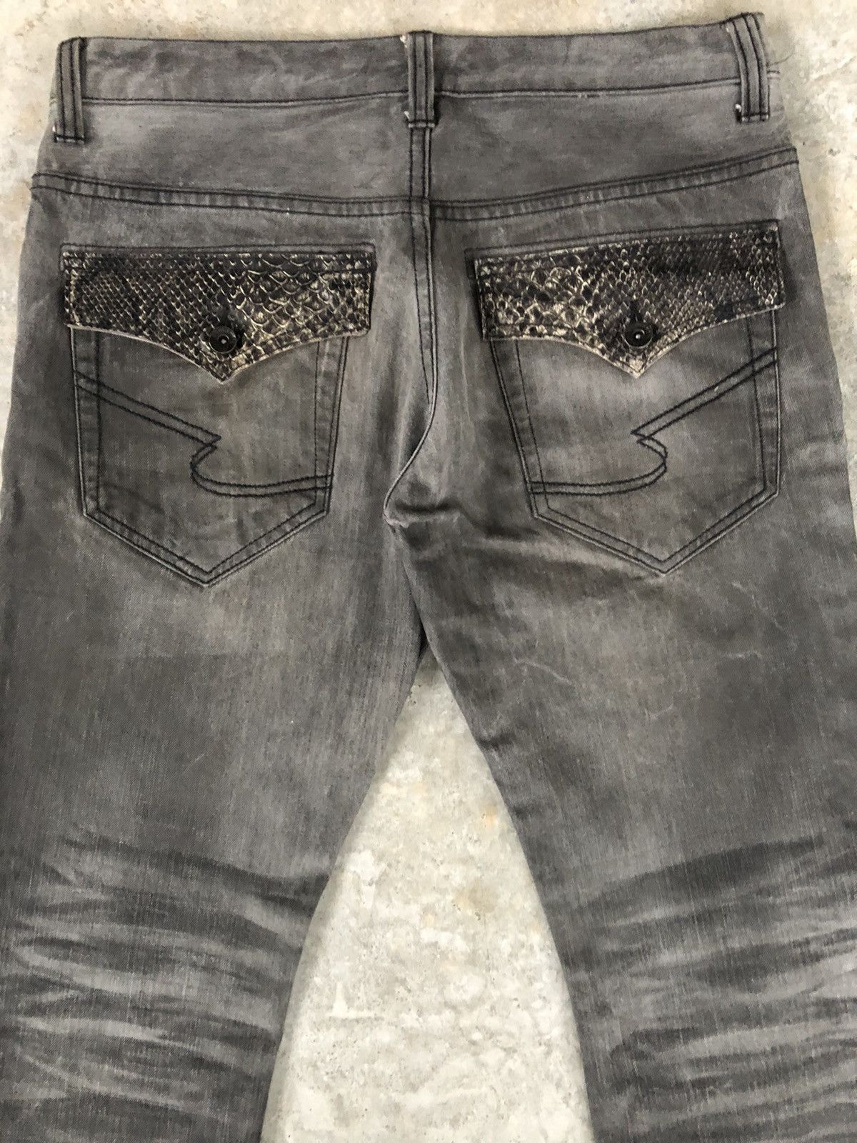 semanticdesign Semantic Design Snake Skin Leather Flared Jeans Size US 34 / EU 50 - 14 Thumbnail