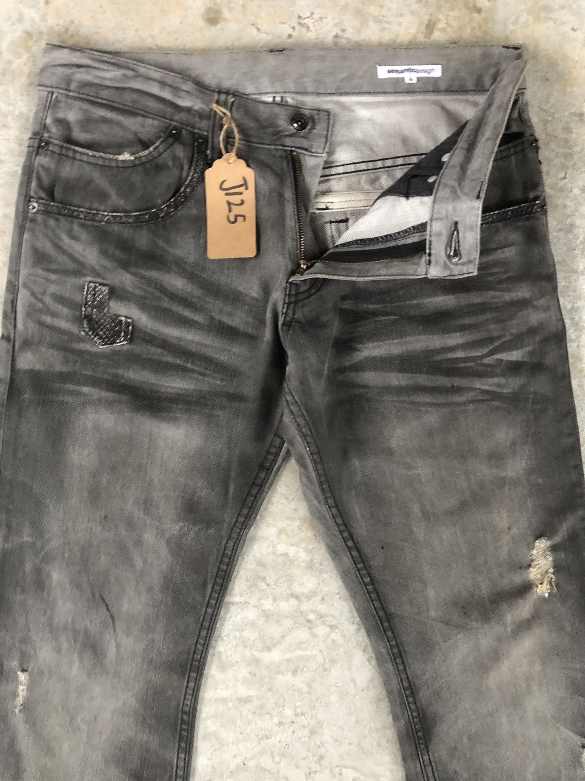 semanticdesign Semantic Design Snake Skin Leather Flared Jeans Size US 34 / EU 50 - 9 Thumbnail