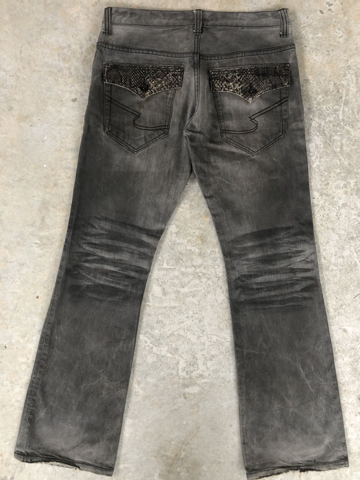 semanticdesign Semantic Design Snake Skin Leather Flared Jeans Size US 34 / EU 50 - 2 Thumbnail