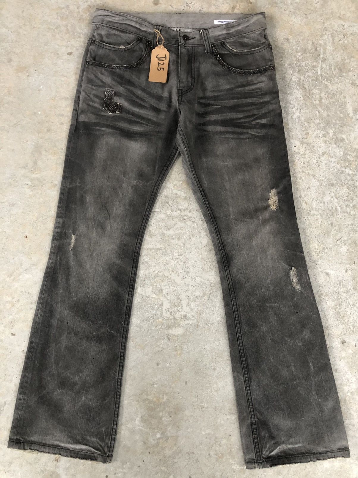 semanticdesign Semantic Design Snake Skin Leather Flared Jeans Size US 34 / EU 50 - 1 Thumbnail