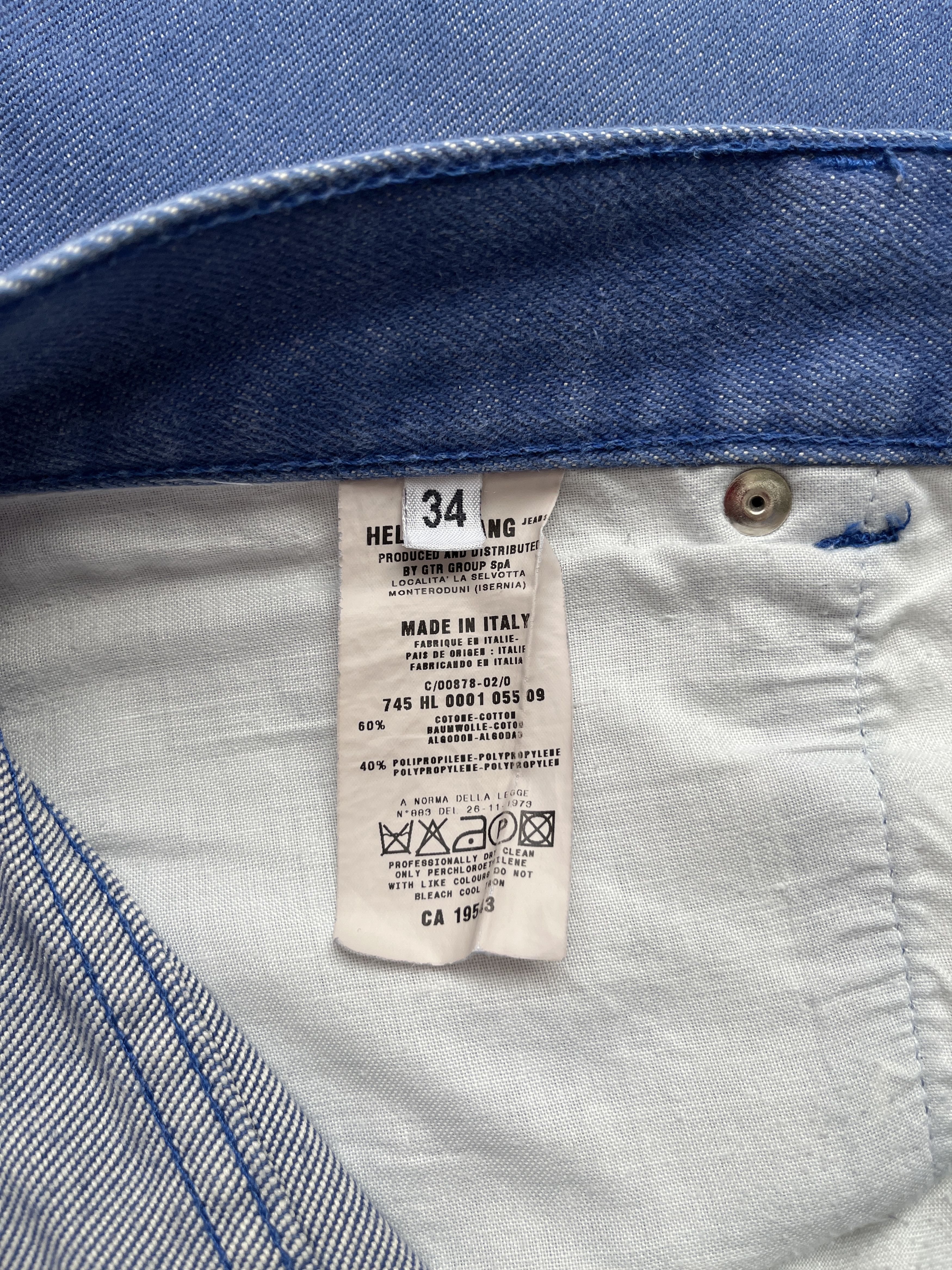 Helmut Lang ⚡️QUICK SALE⚡️2000 Helmut Lang Blue Jeans Pants Size US 34 / EU 50 - 3 Thumbnail