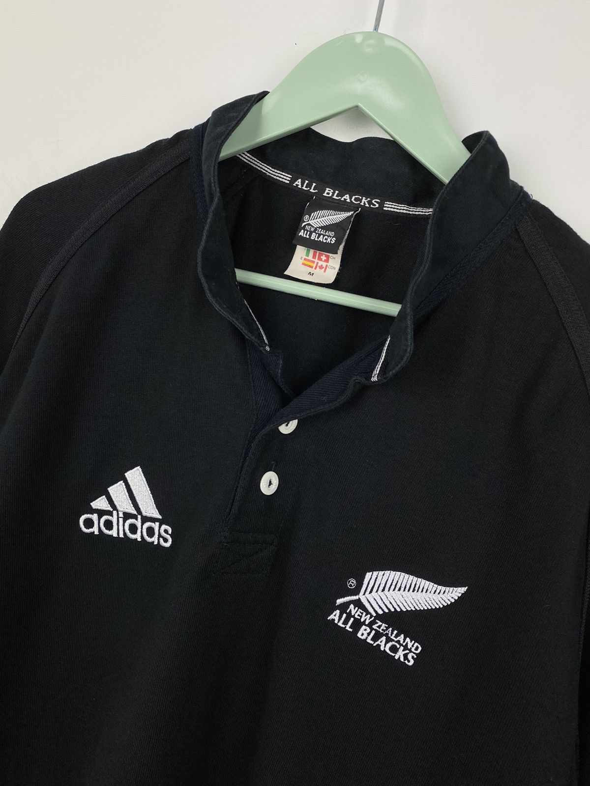 Adidas Vintage 1999 Adidas New Zealand All Black Rugby Jersey Size US M / EU 48-50 / 2 - 2 Thumbnail