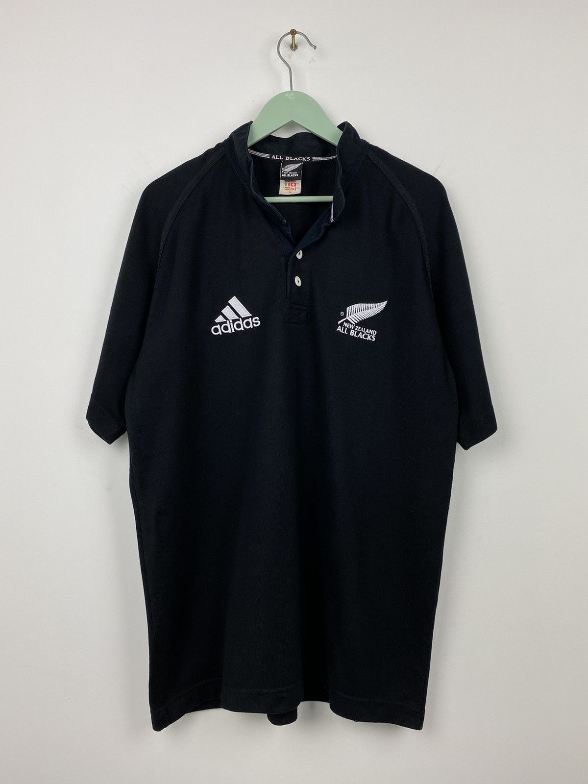 Adidas Vintage 1999 Adidas New Zealand All Black Rugby Jersey Size US M / EU 48-50 / 2 - 1 Thumbnail