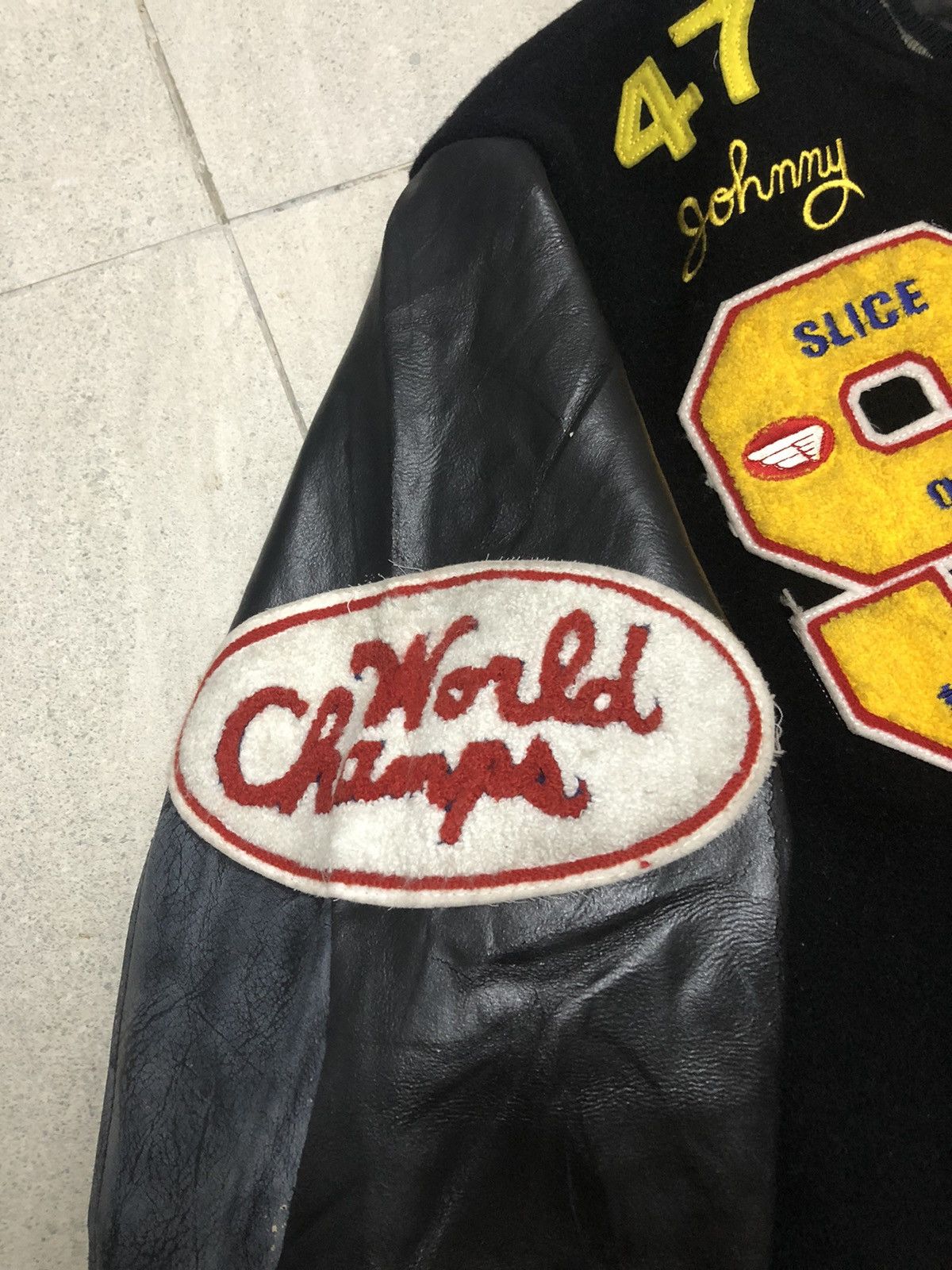 Leather × Takeo Kikuchi Vintage Takeo Kikuchi Slice Of The Top Varsity Wool Leather Size US M / EU 48-50 / 2 - 6 Thumbnail