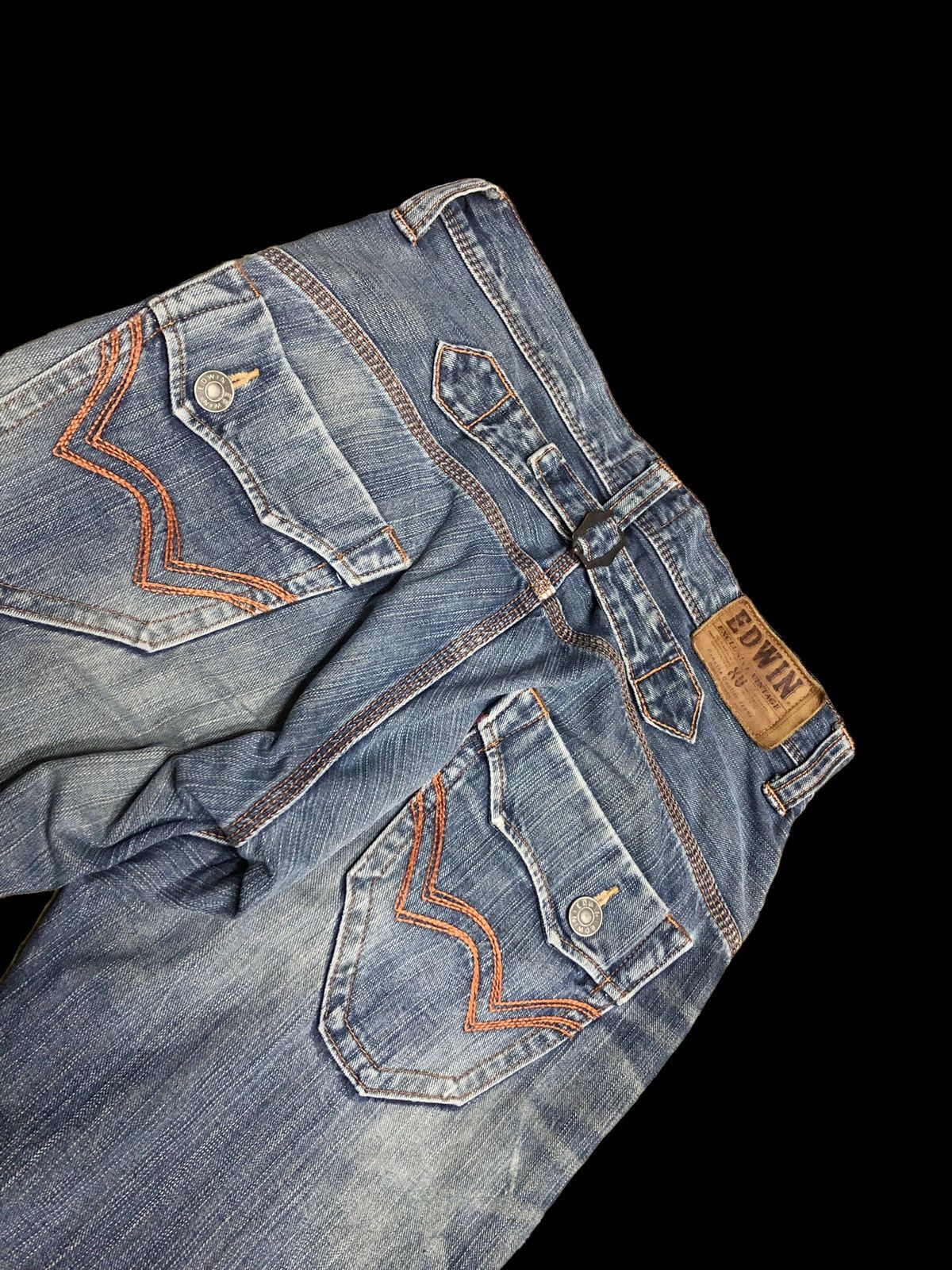 Edwin × Japanese Brand FLARED⚡️BUCKLE BACK WASHED BLUE EDWIN LOT 411XVS Size US 31 - 6 Thumbnail