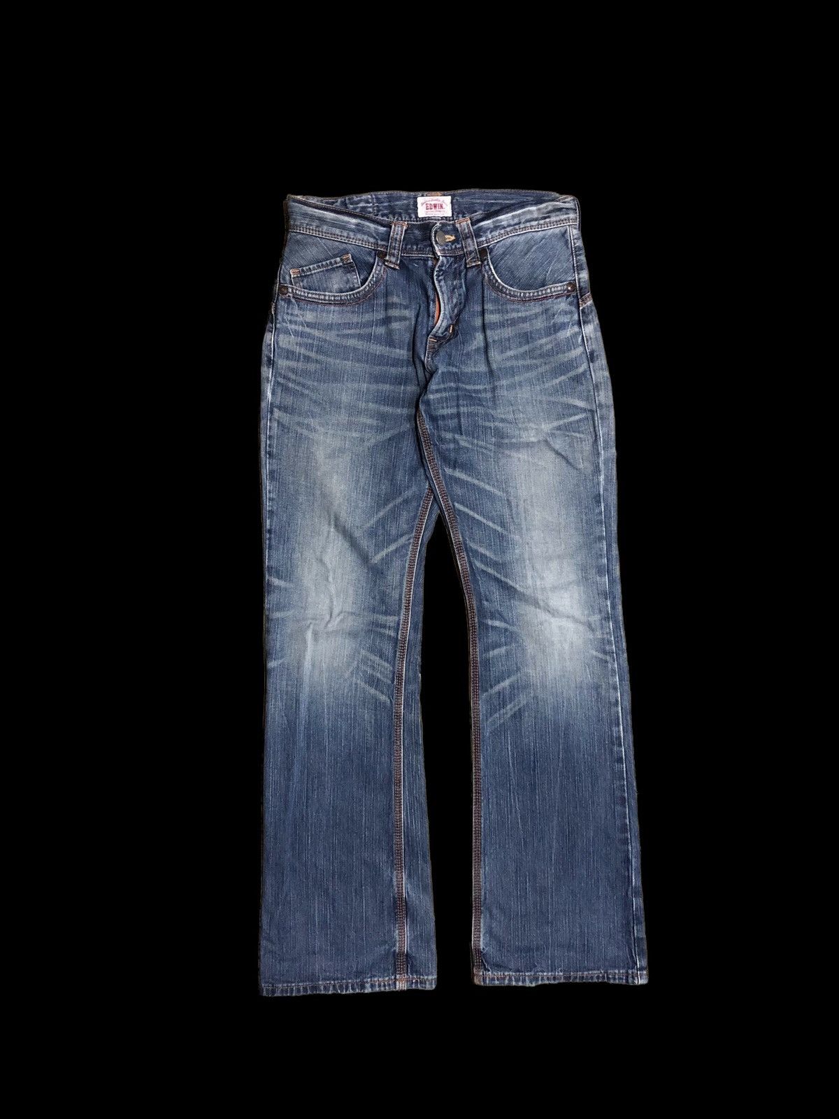 Edwin × Japanese Brand FLARED⚡️BUCKLE BACK WASHED BLUE EDWIN LOT 411XVS Size US 31 - 1 Thumbnail