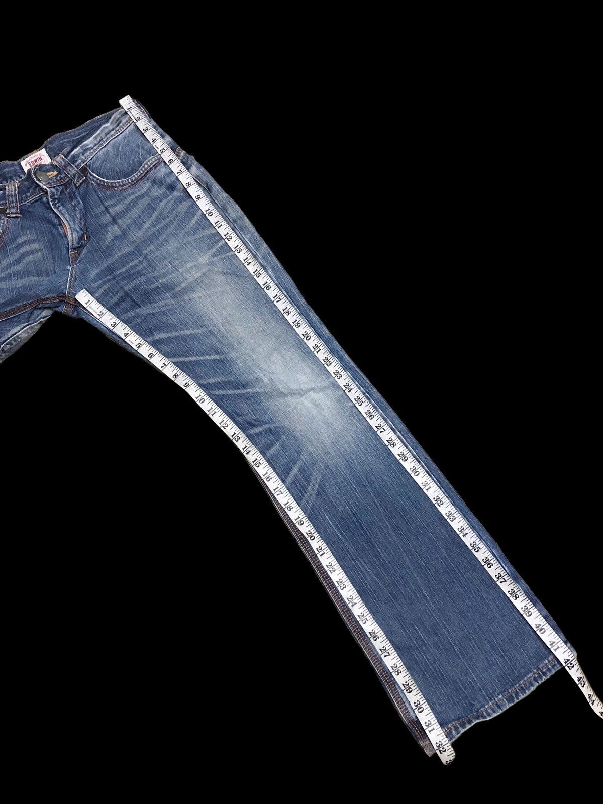 Edwin × Japanese Brand FLARED⚡️BUCKLE BACK WASHED BLUE EDWIN LOT 411XVS Size US 31 - 8 Thumbnail