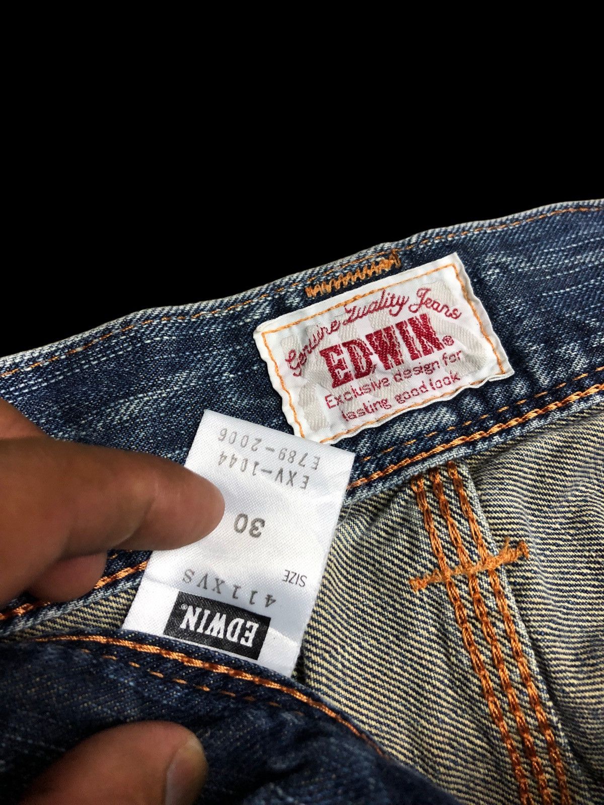 Edwin × Japanese Brand FLARED⚡️BUCKLE BACK WASHED BLUE EDWIN LOT 411XVS Size US 31 - 3 Thumbnail