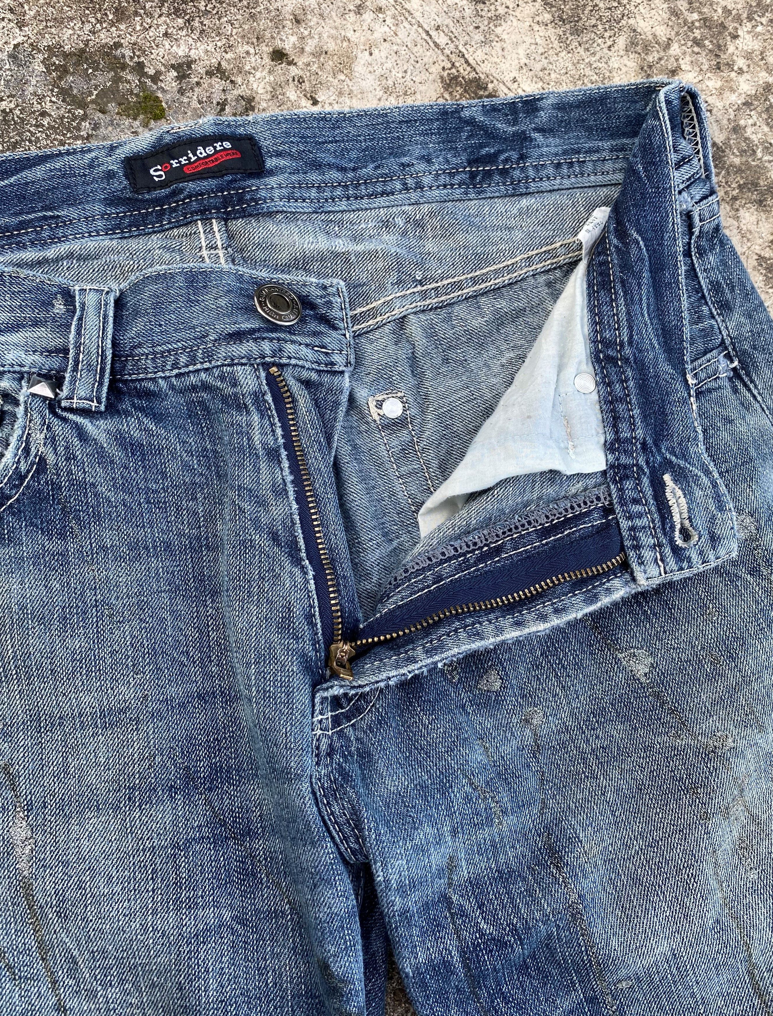 Japanese Brand RARE🔥Flare Pants Whiskers Splash Paint Distressed Design Size US 32 / EU 48 - 11 Thumbnail