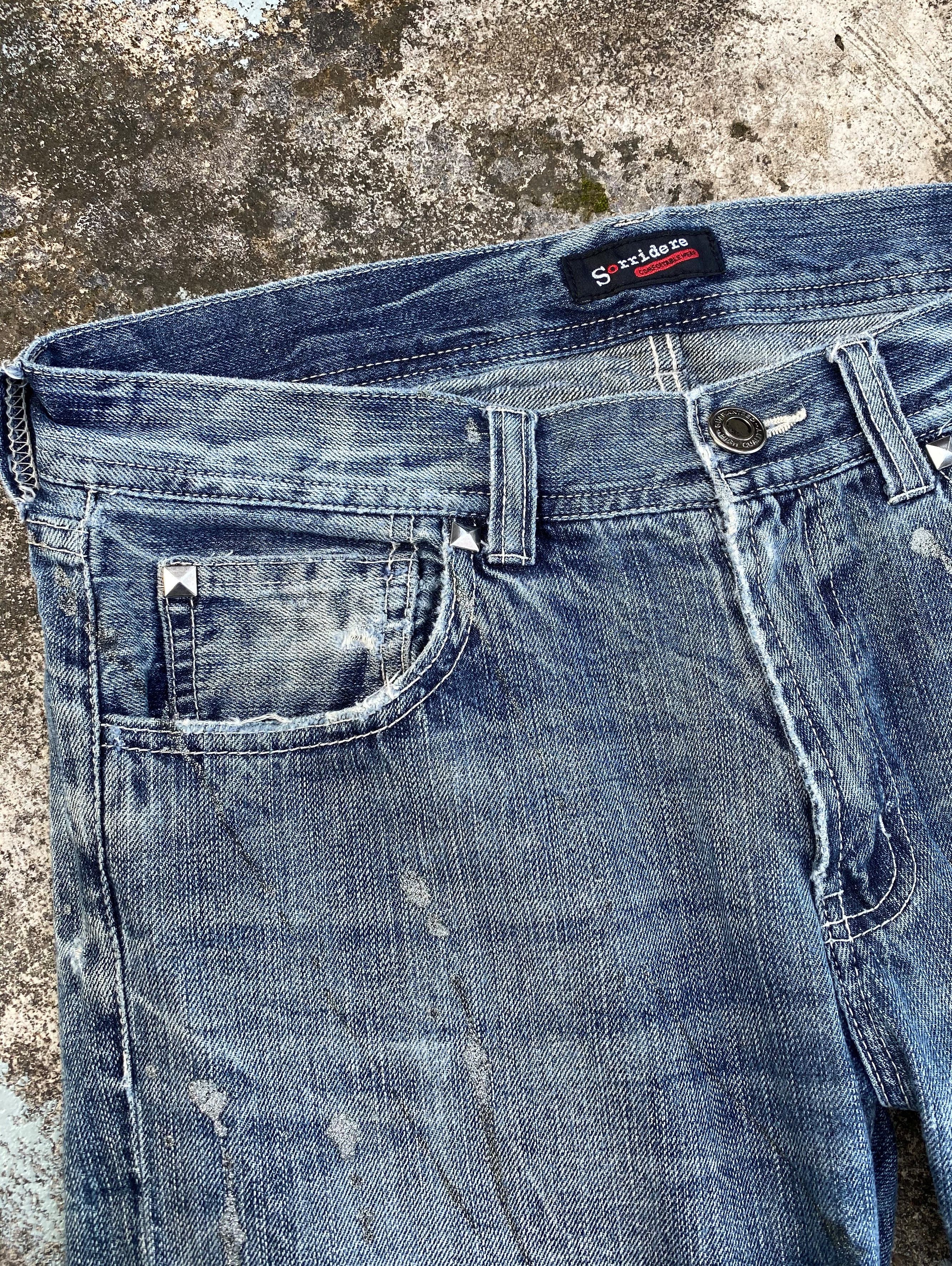 Japanese Brand RARE🔥Flare Pants Whiskers Splash Paint Distressed Design Size US 32 / EU 48 - 8 Thumbnail