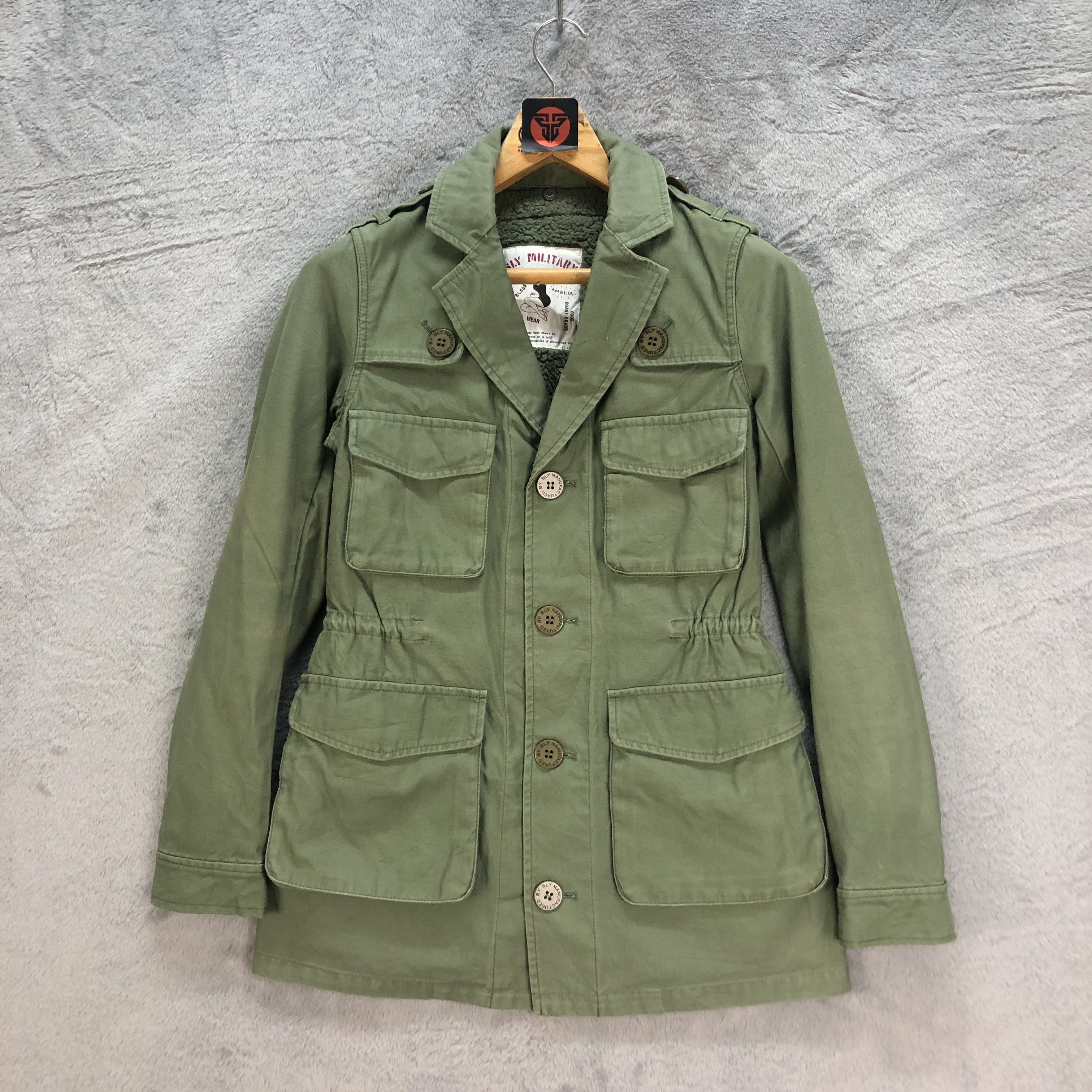 Japanese Brand SLY MILITARY SHERPA LINED JACKET ARMY STYLE #6765-85 Size US XS / EU 42 / 0 - 1 Thumbnail