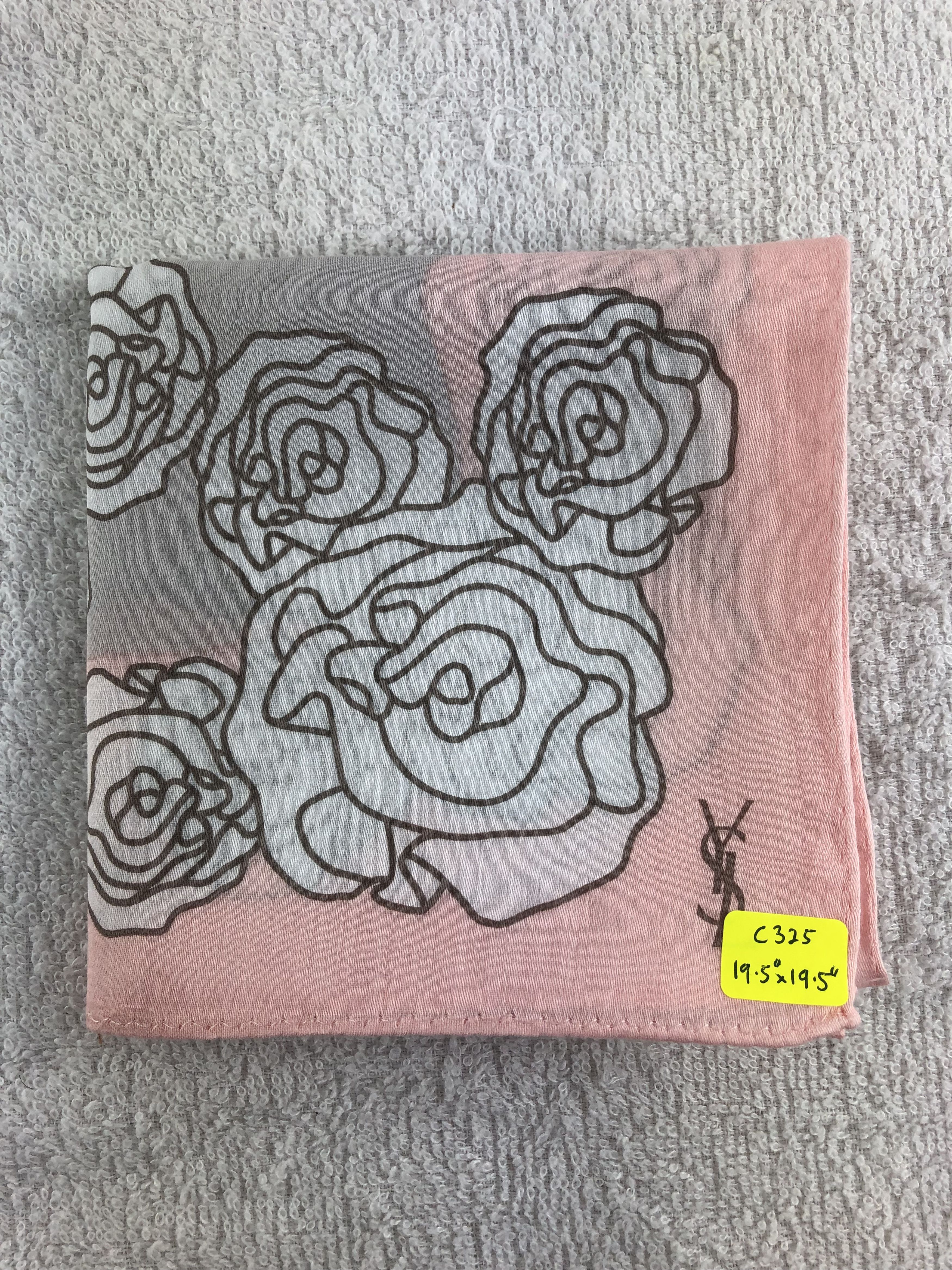 Yves Saint Laurent YSL Floral Handkerchief / Bandana / Neckerchief C325 Size ONE SIZE - 7 Thumbnail