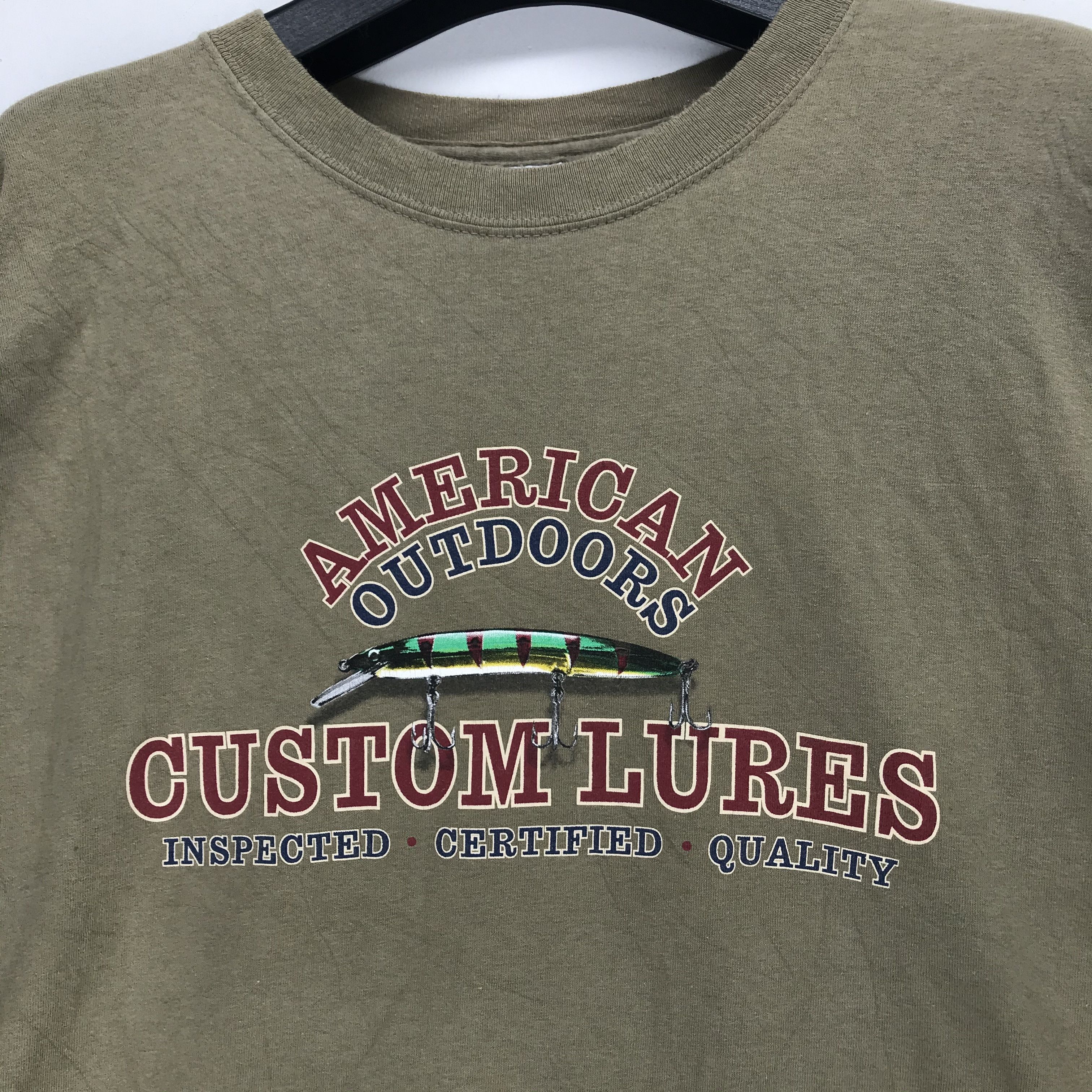 Vintage American Outdoors Custom Lures Fishing Tees #2796-107 Size US XXL / EU 58 / 5 - 3 Thumbnail