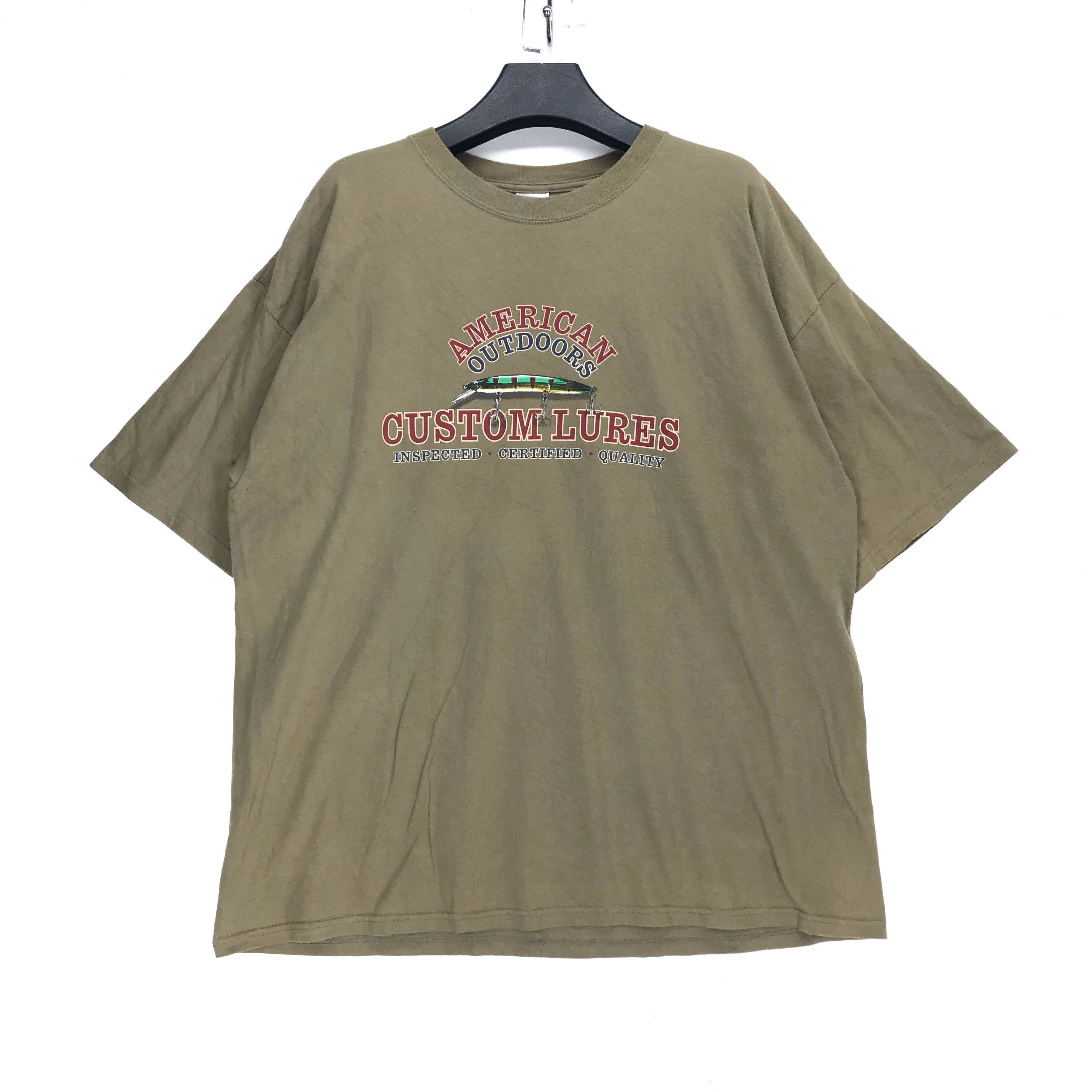 Vintage American Outdoors Custom Lures Fishing Tees #2796-107 Size US XXL / EU 58 / 5 - 1 Thumbnail
