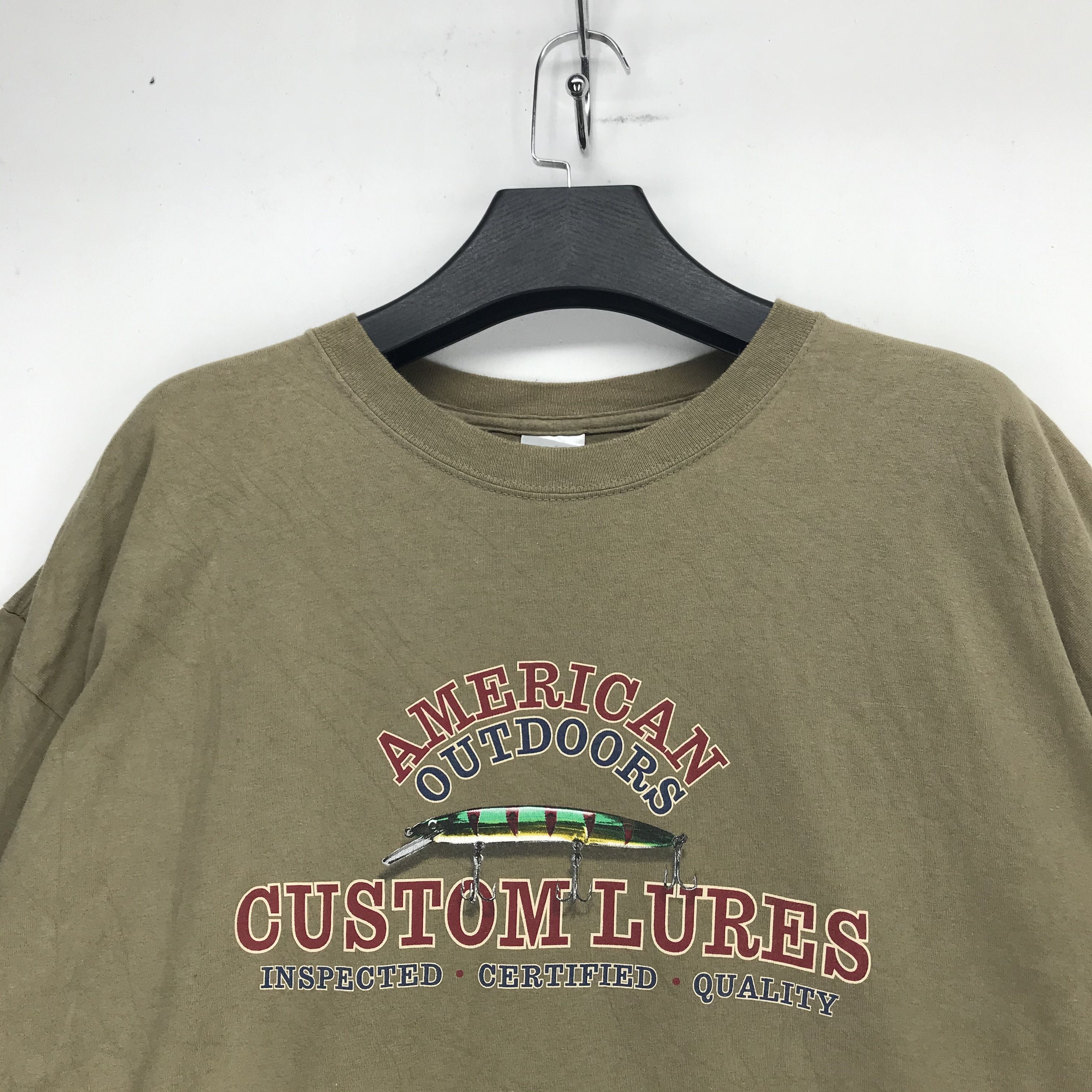 Vintage American Outdoors Custom Lures Fishing Tees #2796-107 Size US XXL / EU 58 / 5 - 2 Thumbnail